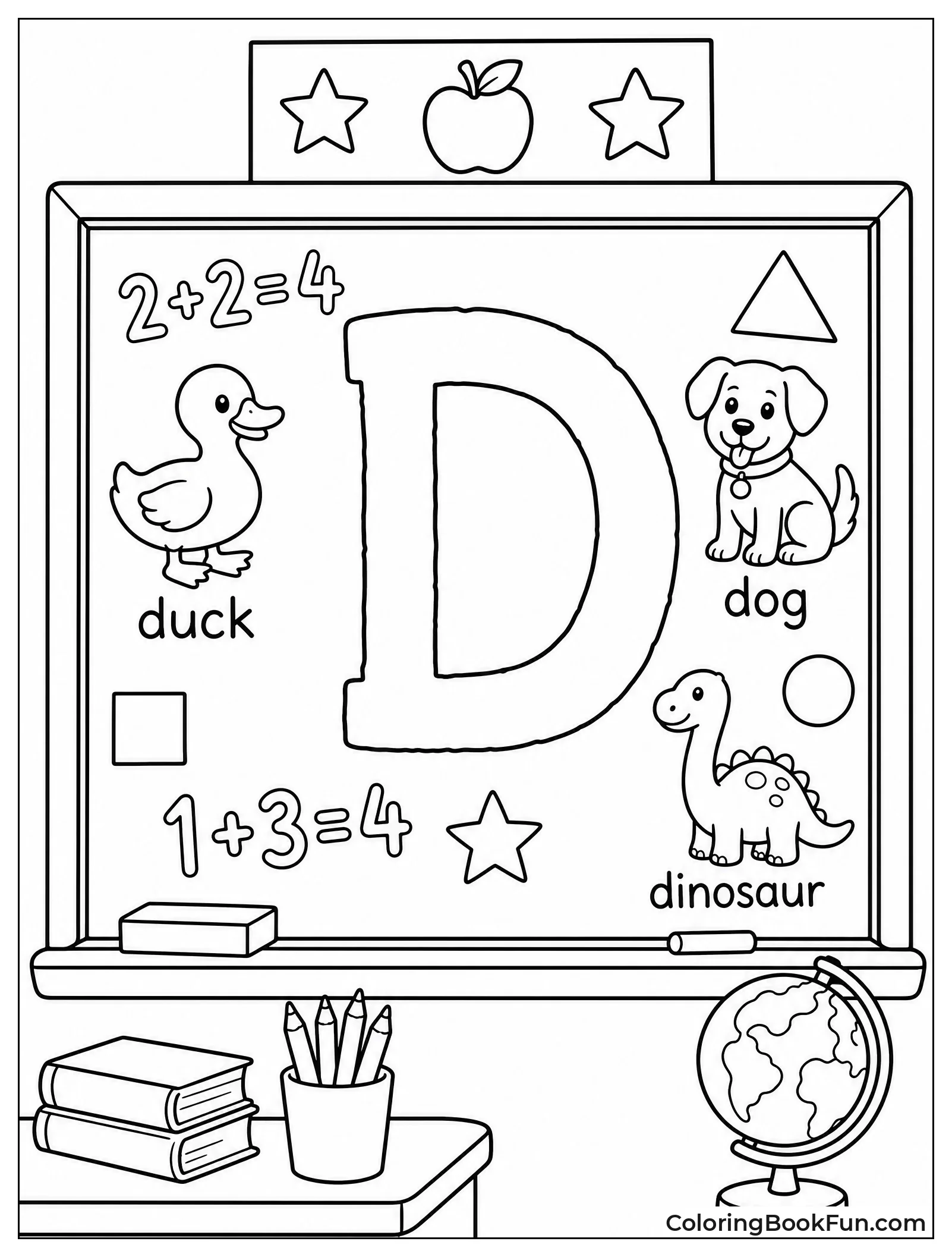 Chalkboard Shows a Big D