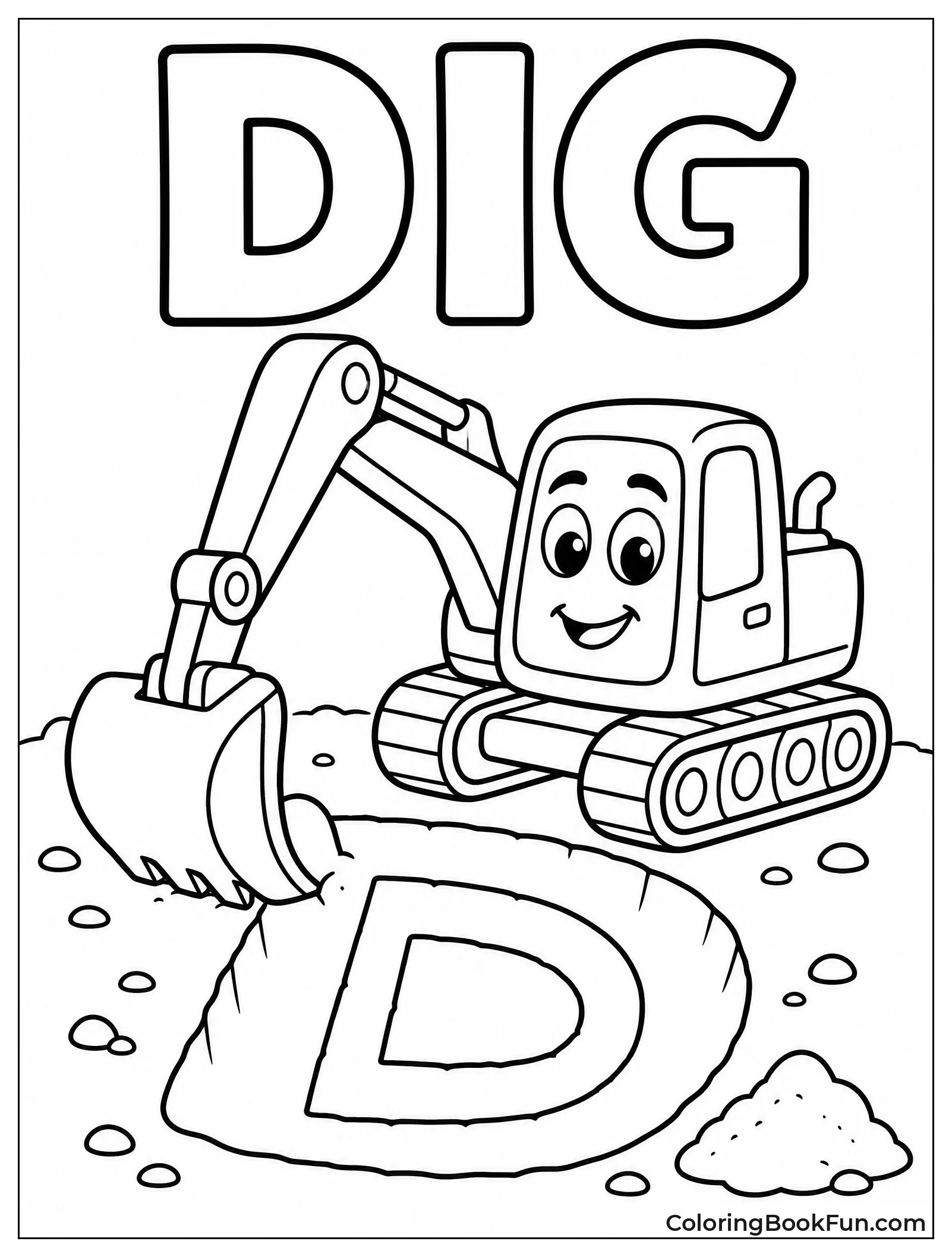 Excavator Digs a Big D
