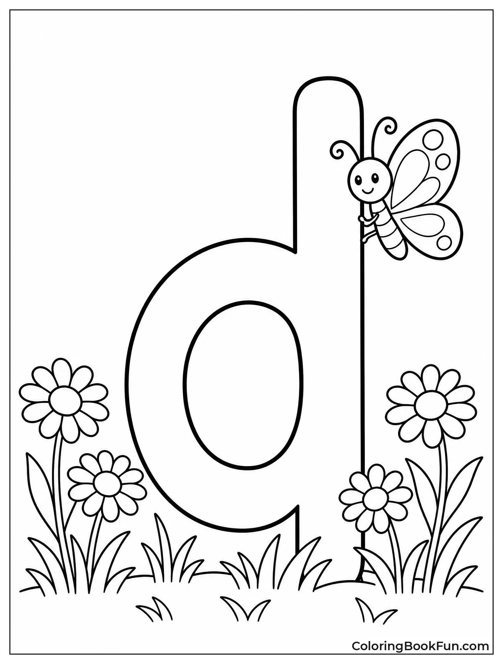 Daisies Grow Around Letter d