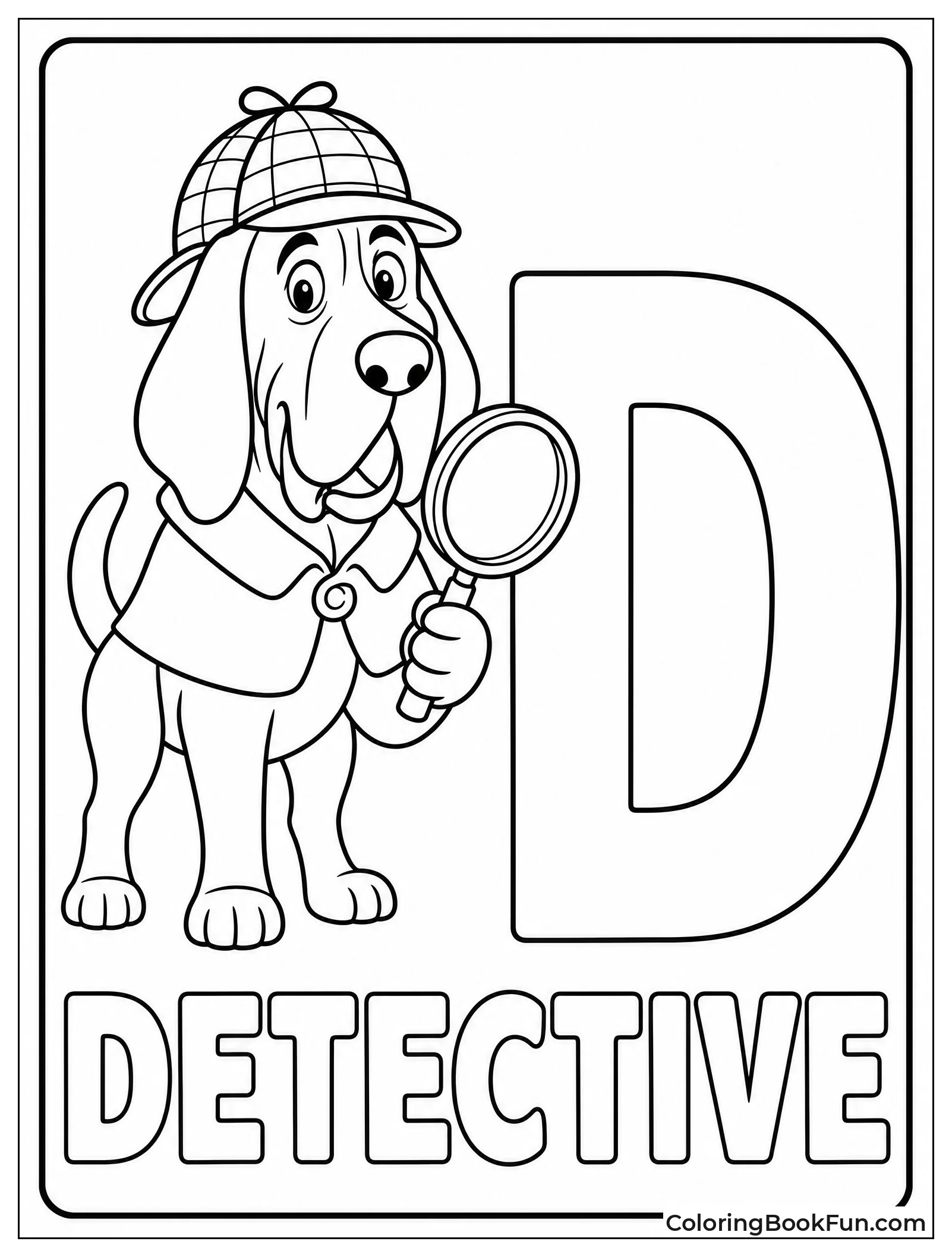 Dog Detective Holds a Glass
