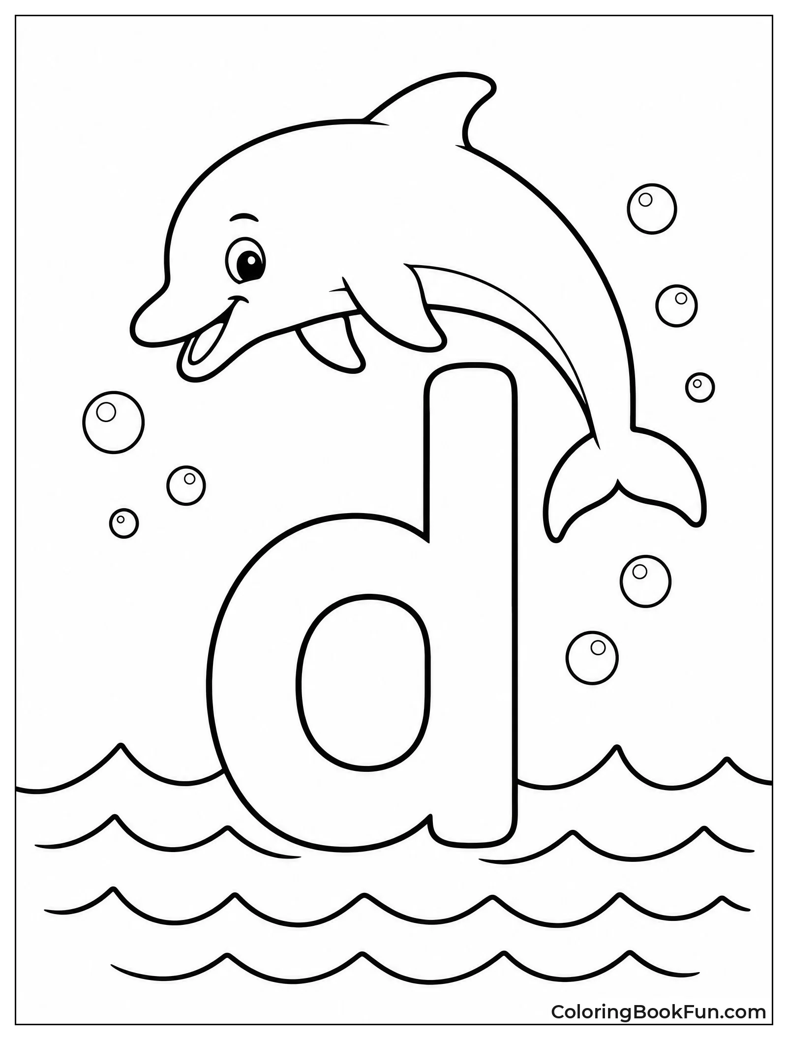 Dolphin Leaps over Letter d