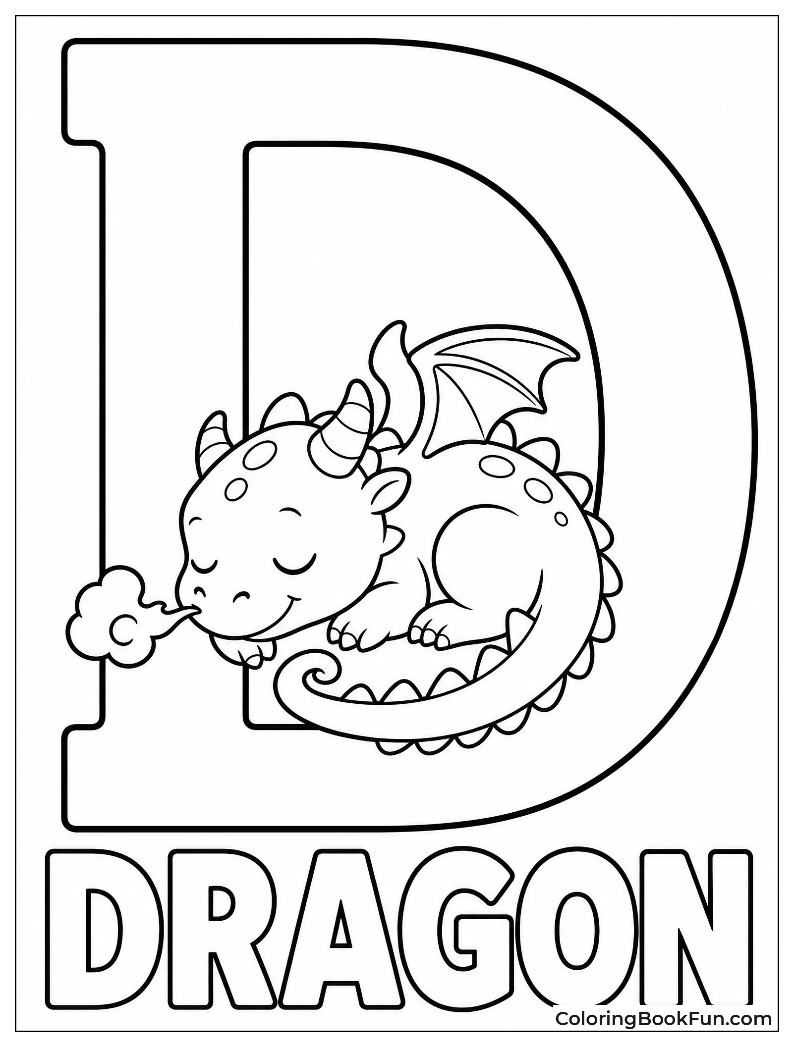 Dragon Sleeps Inside Curved D
