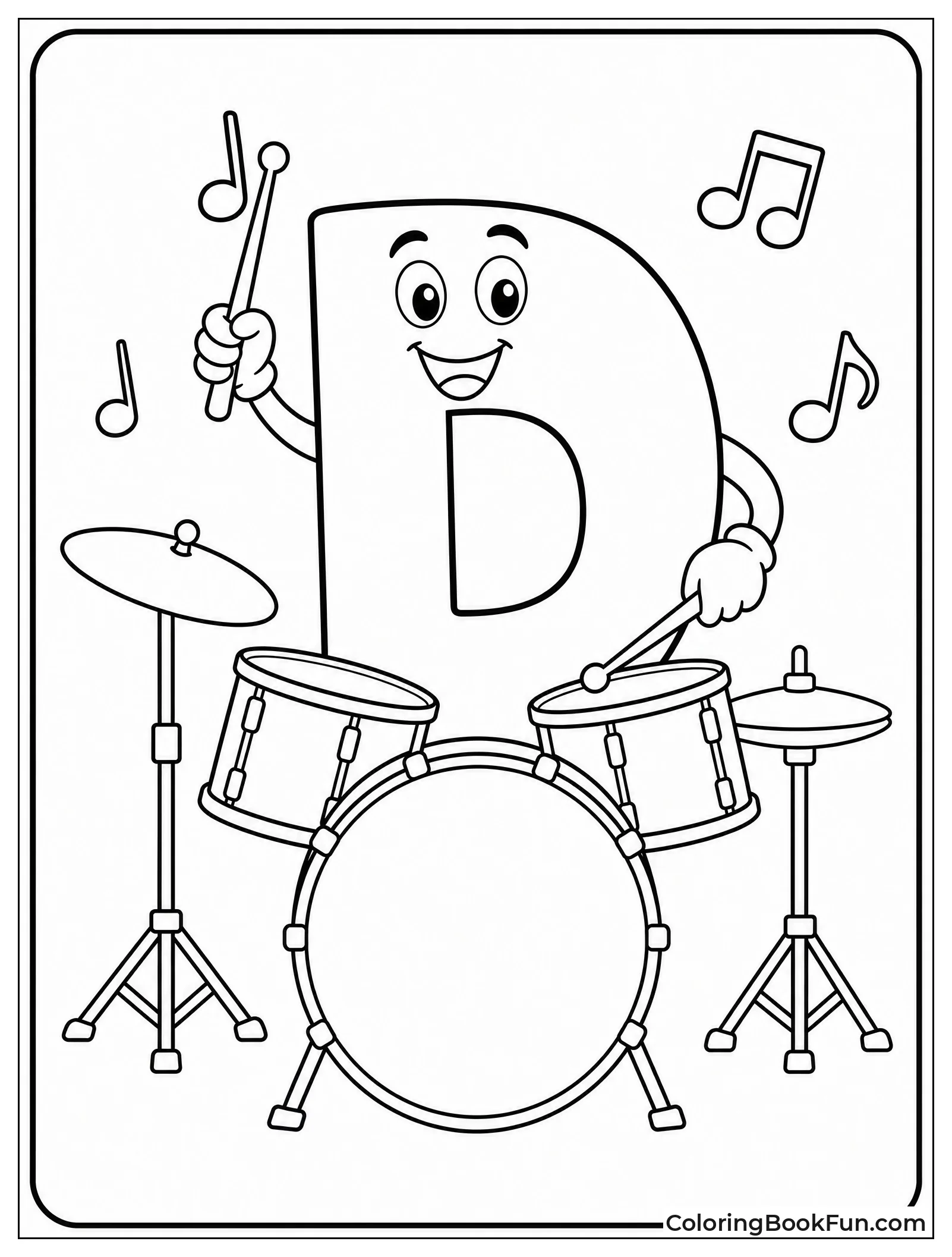 Letter D Plays the Drums
