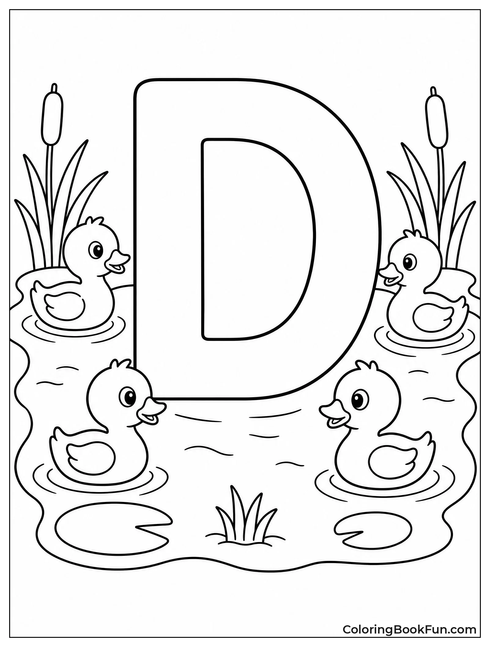 Four Ducklings Swim by D