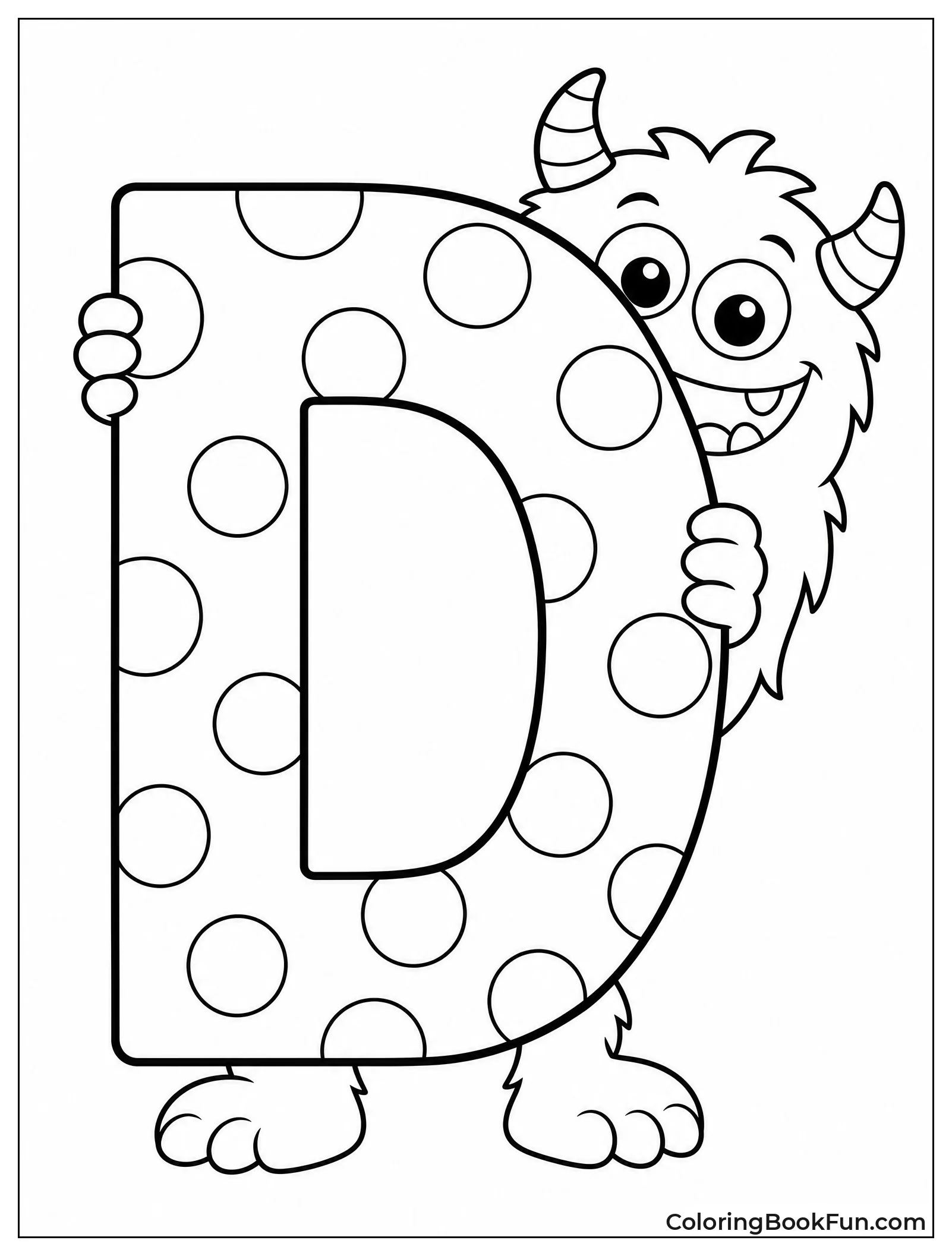 Monster Peeks Behind Polka D