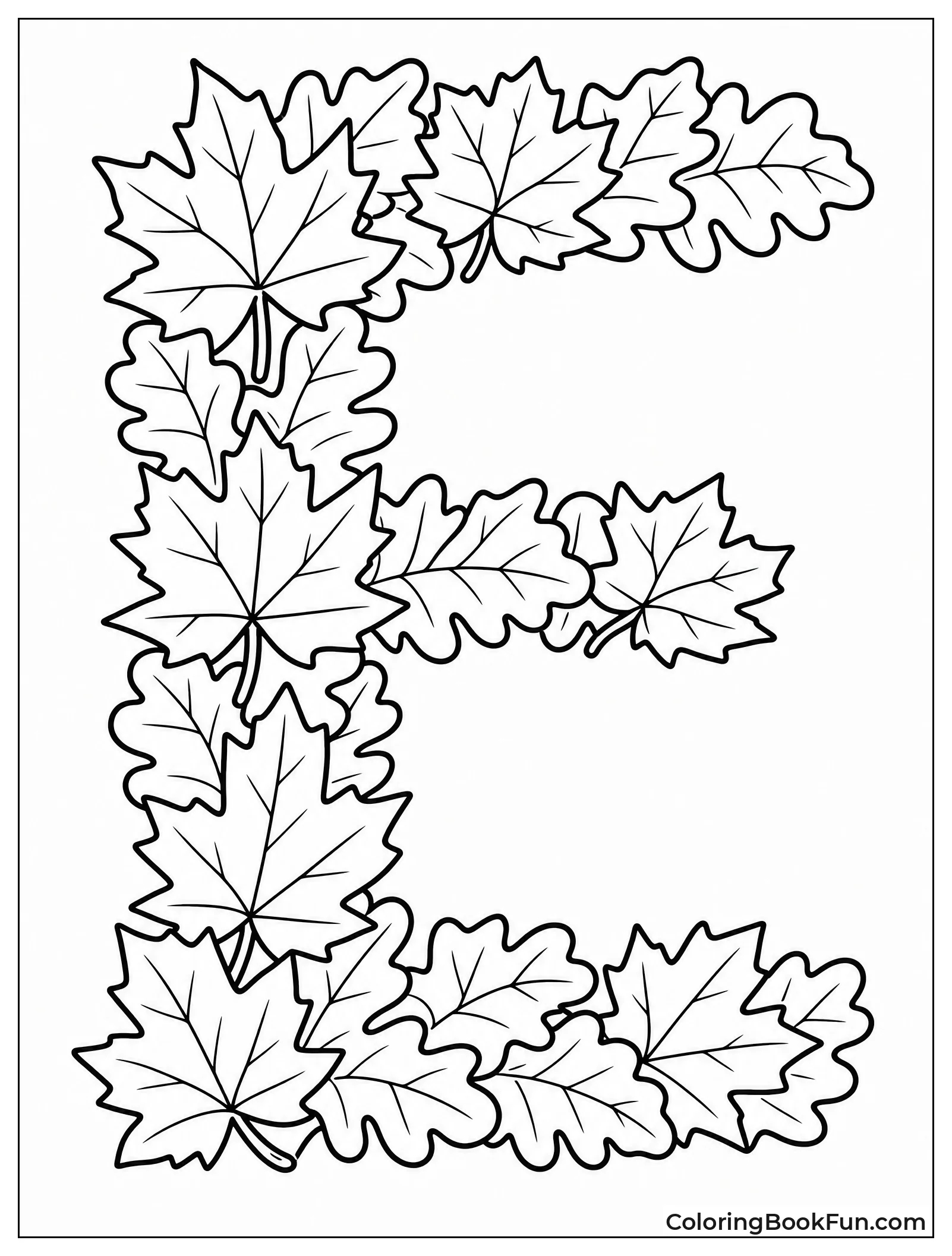 Leaves Forming the Shape of E
