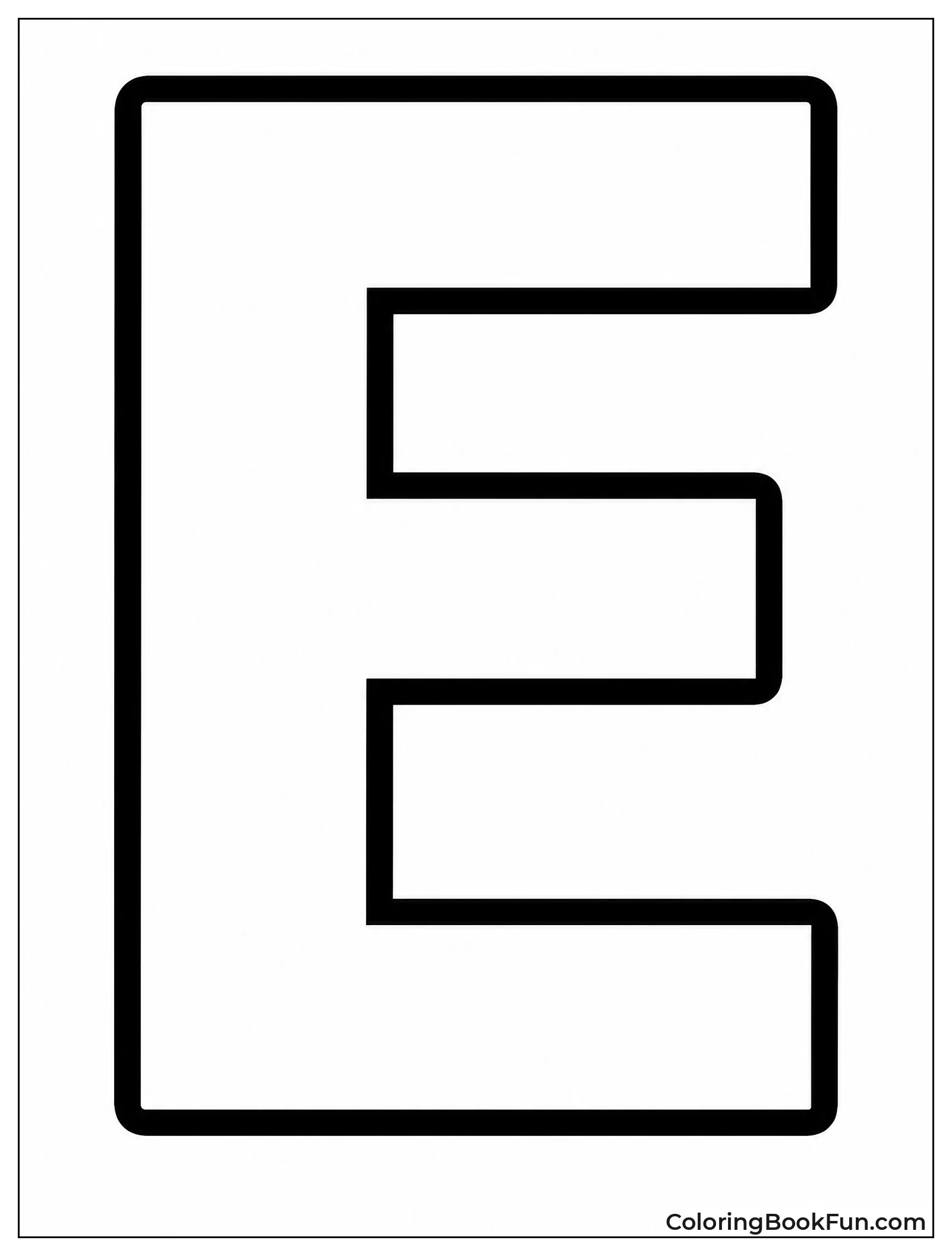 Bold Block Style Letter E