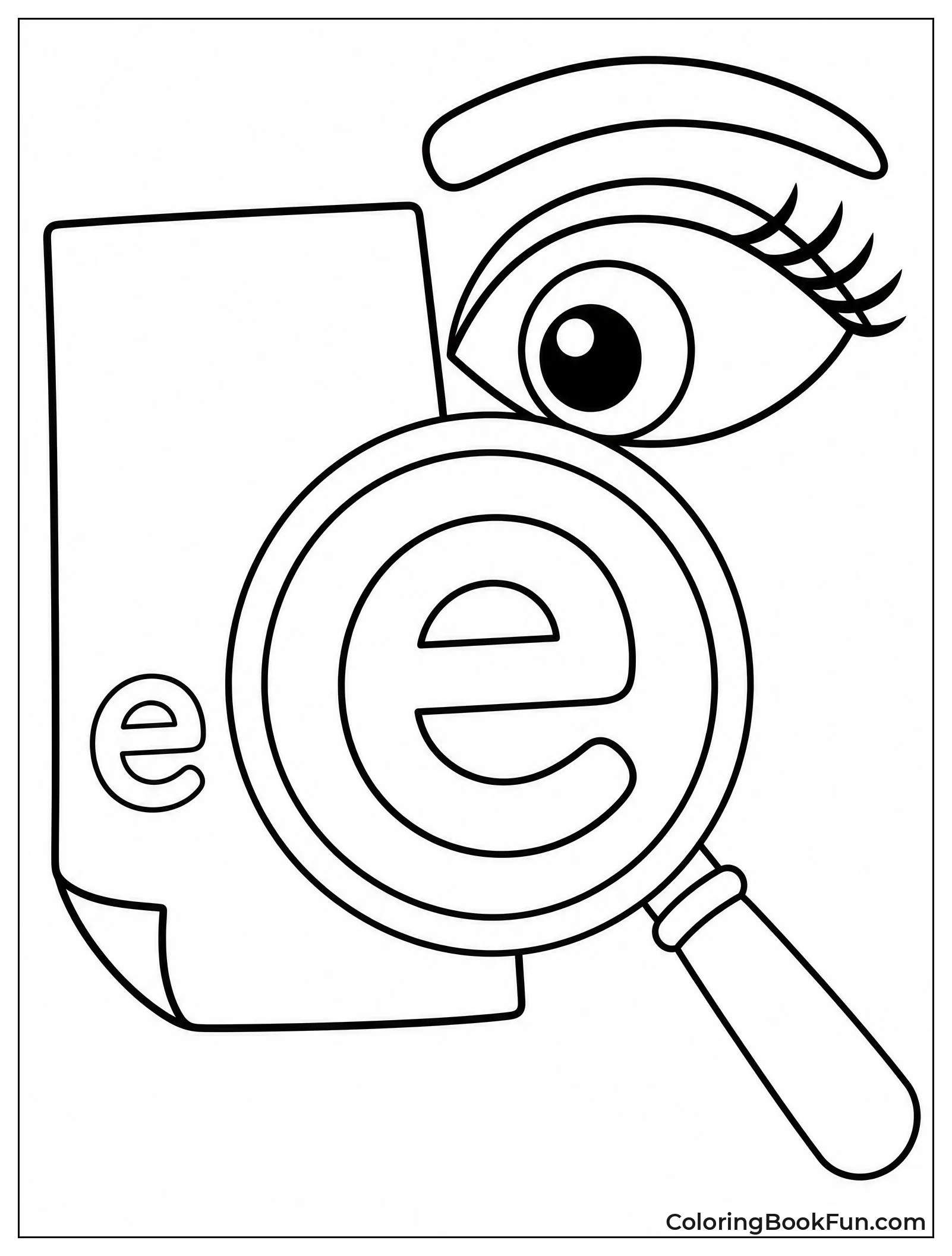 Eye Looking at a Tiny E
