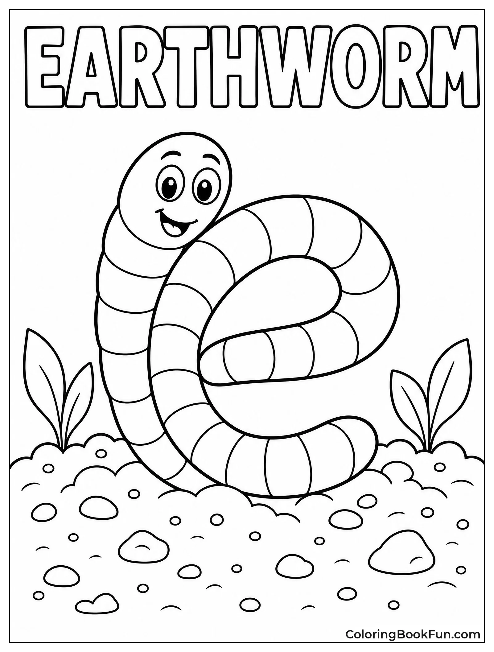 Earthworm Curving into a Letter E