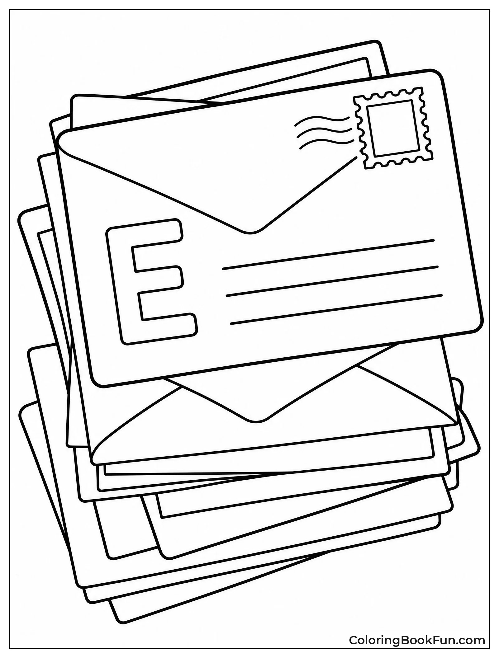 Stack of Envelopes with E