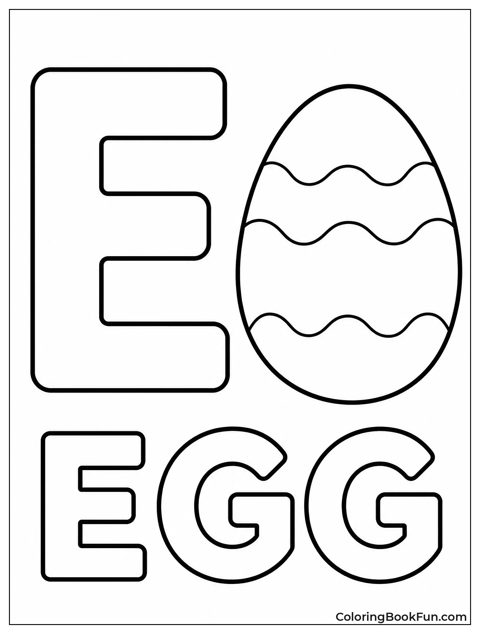 Flashcard Showing E and an Egg