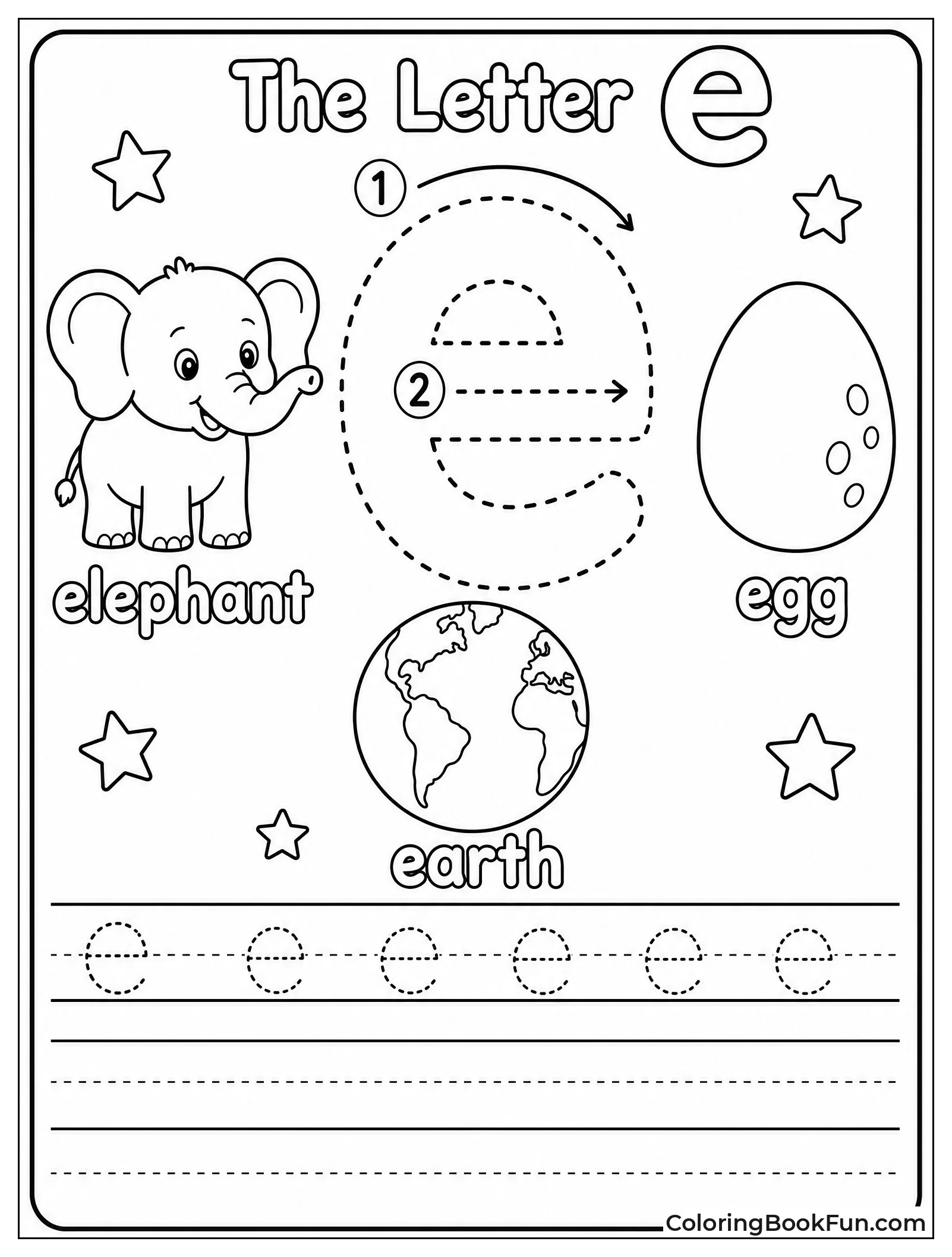 Tracing the Lowercase Letter E