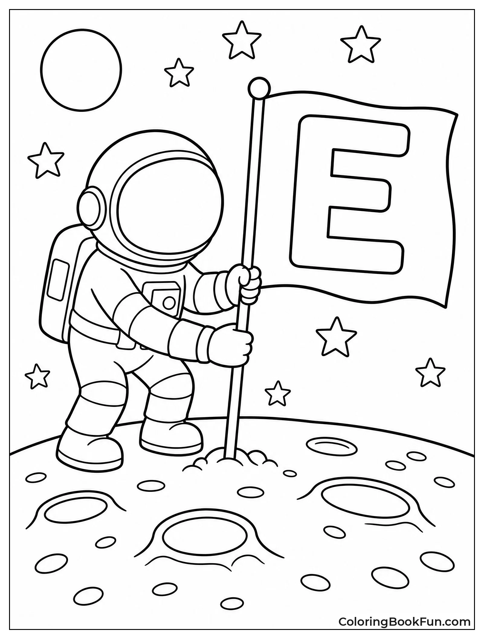 Astronaut Planting a Flag with E
