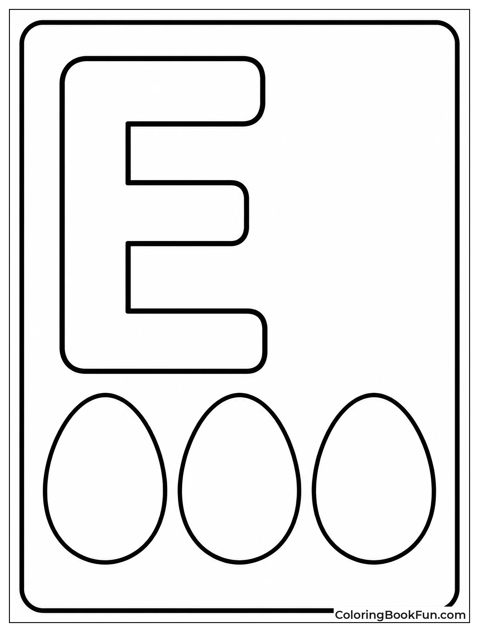 Three Eggs Beside Letter E