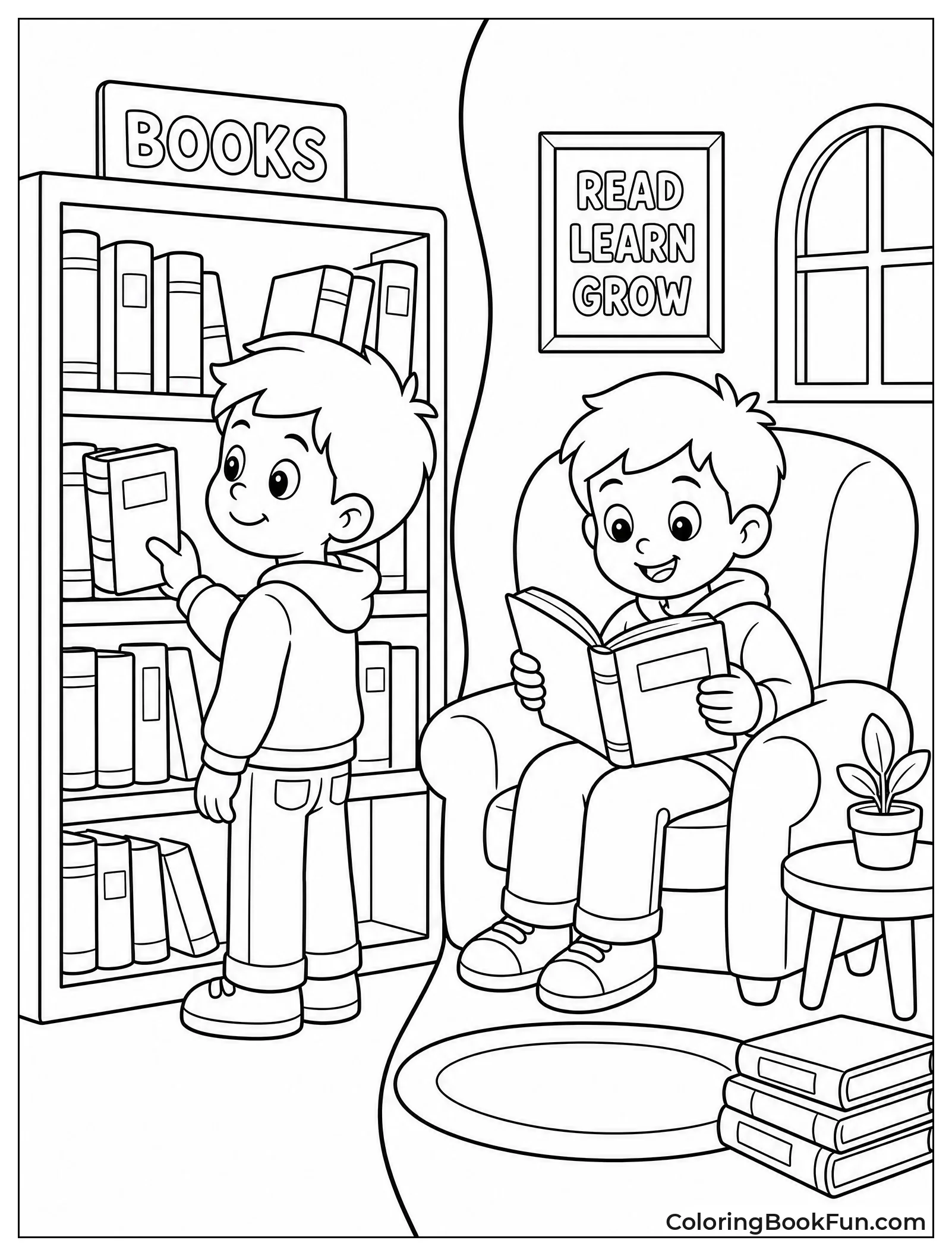 Child Reading Happily After Picking a Book