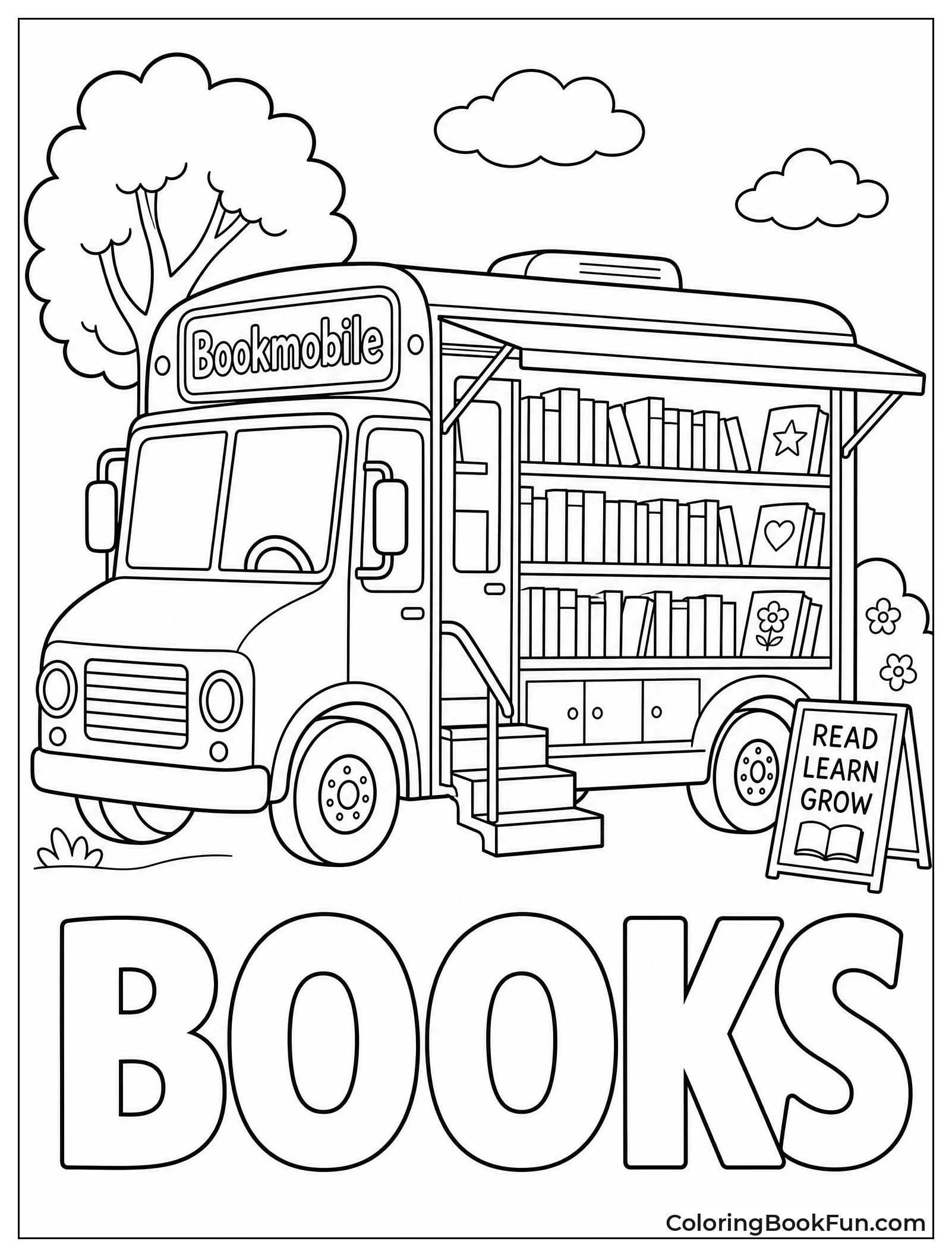 Bookmobile Bus with Books Inside