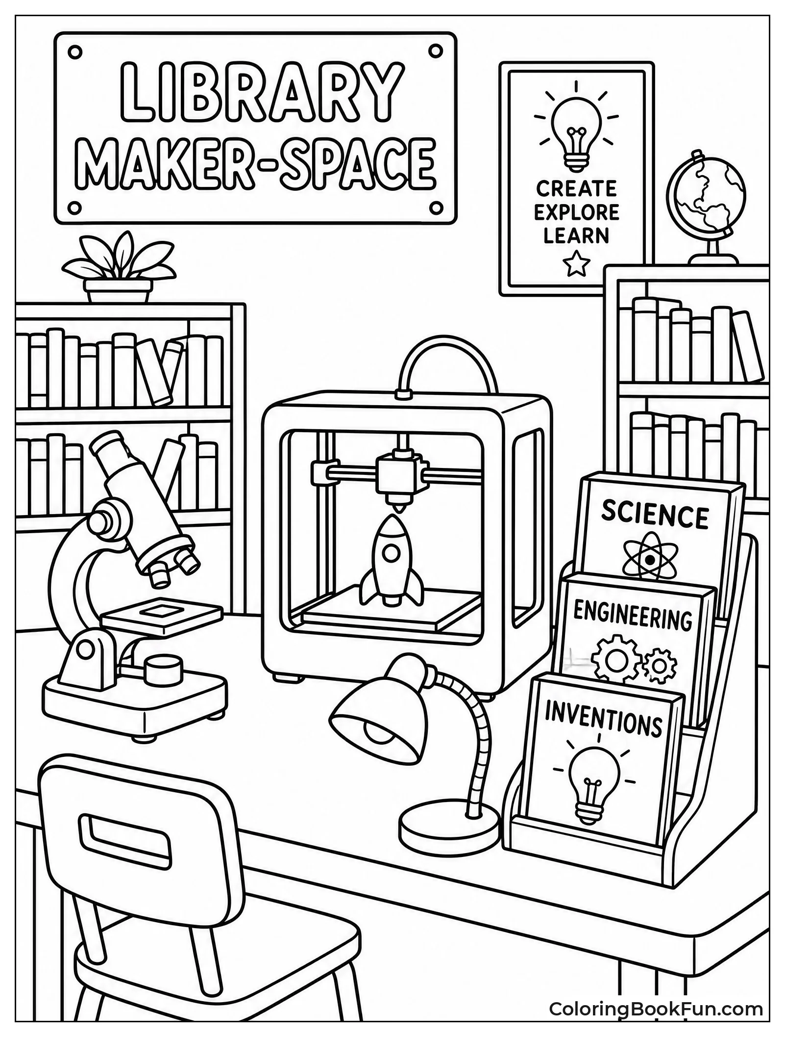 Microscope and 3D Printer in Library