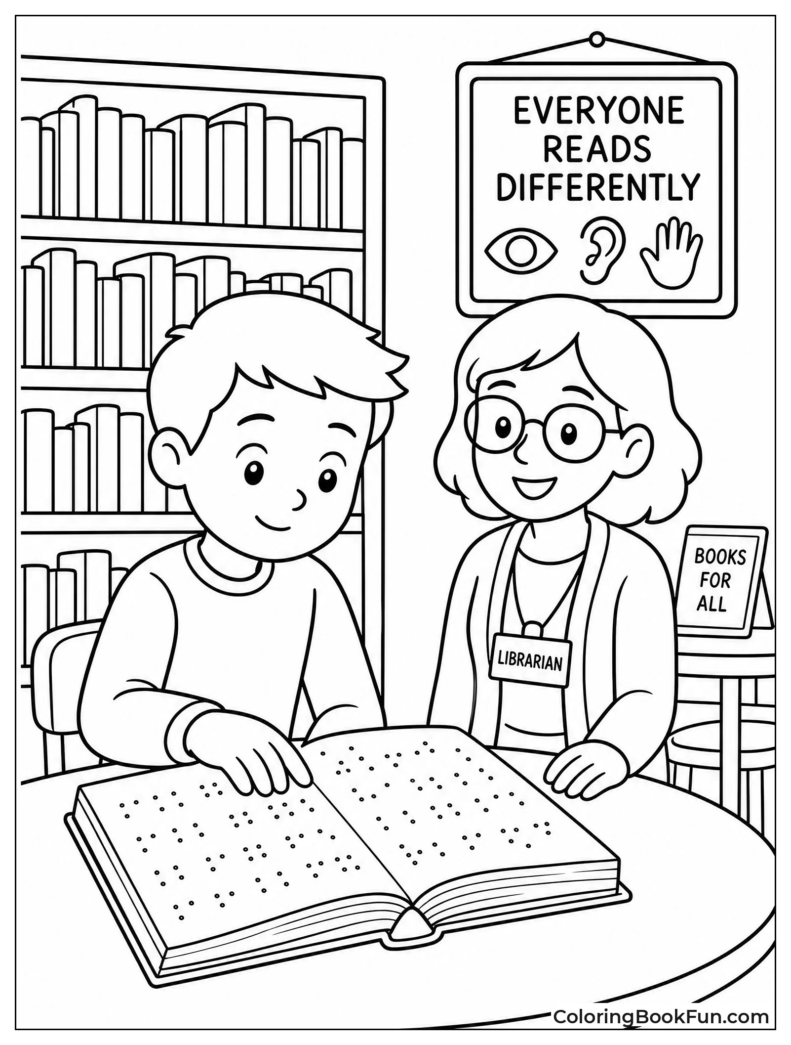Hand Reading a Book with Braille
