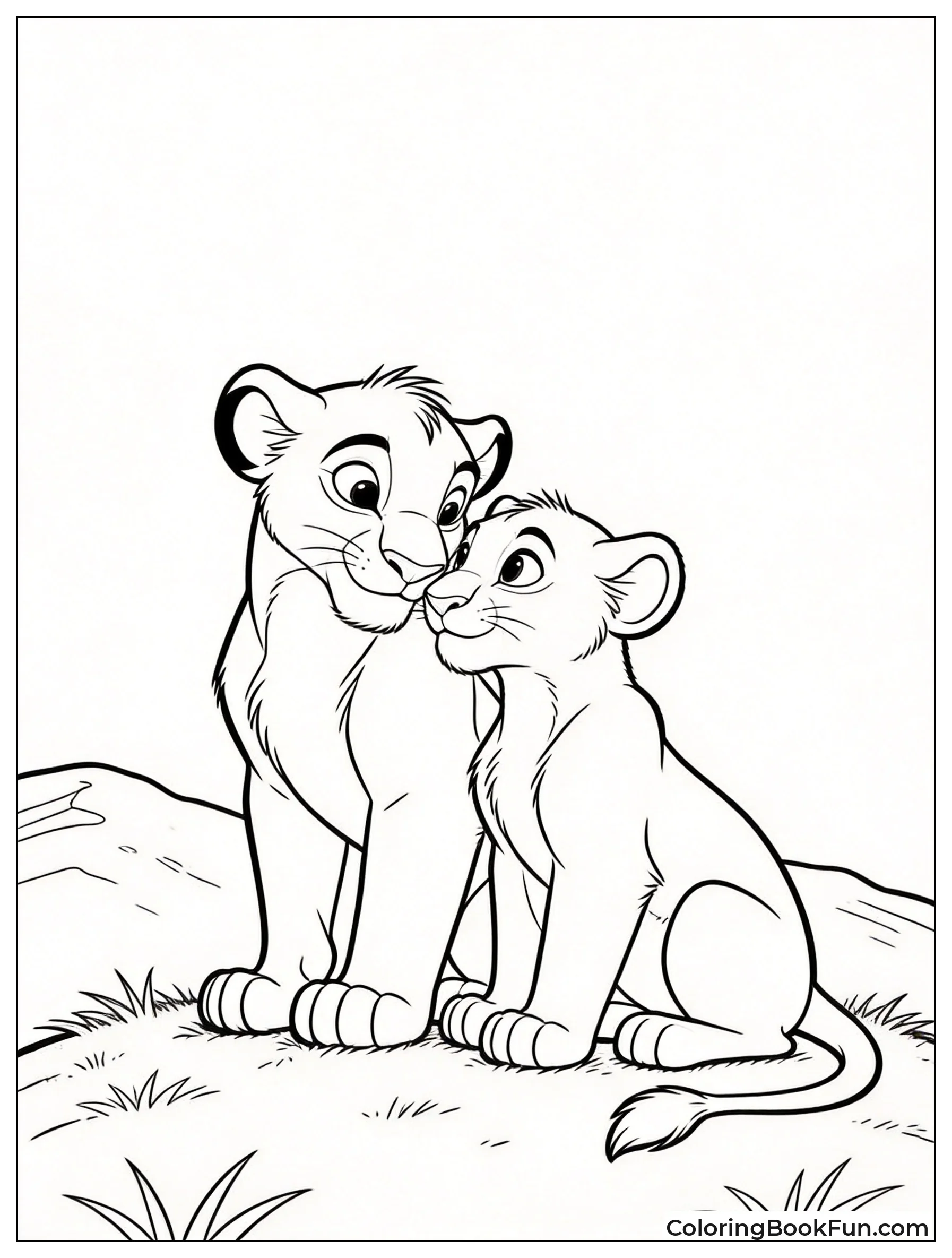 Kovu and Kiara on Grassy Hill