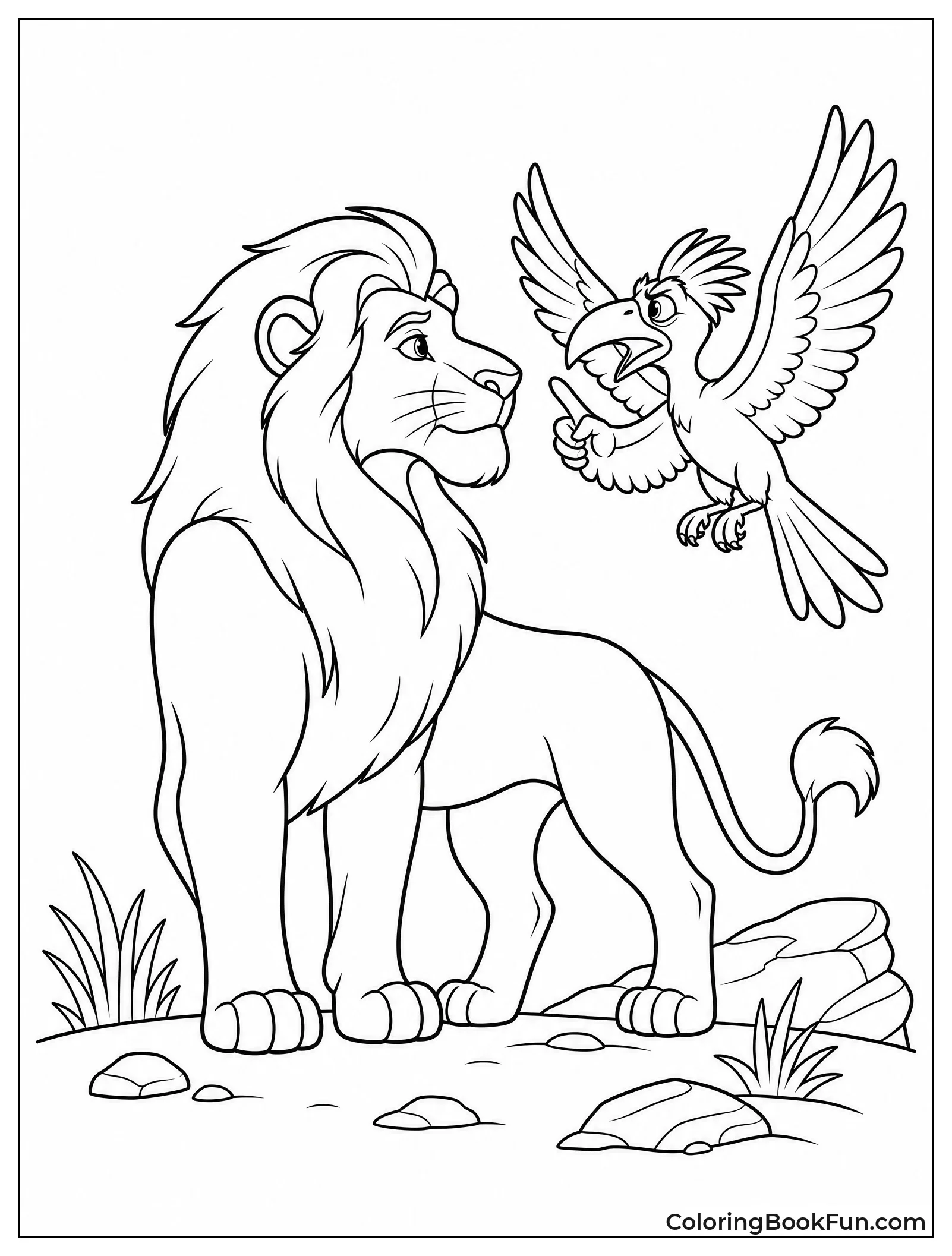 Zazu Giving Morning Report to Simba