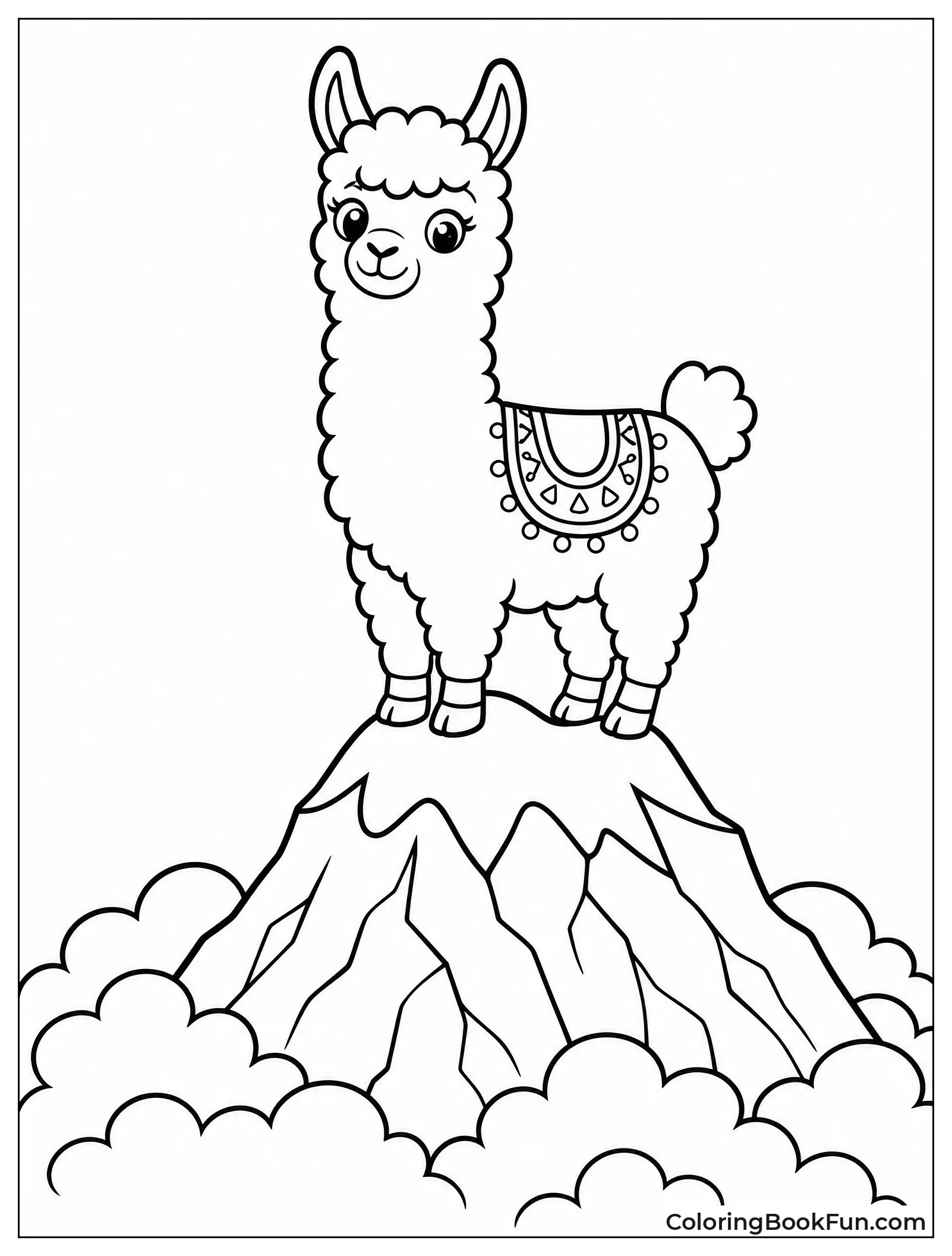 Llama Standing Above the Clouds