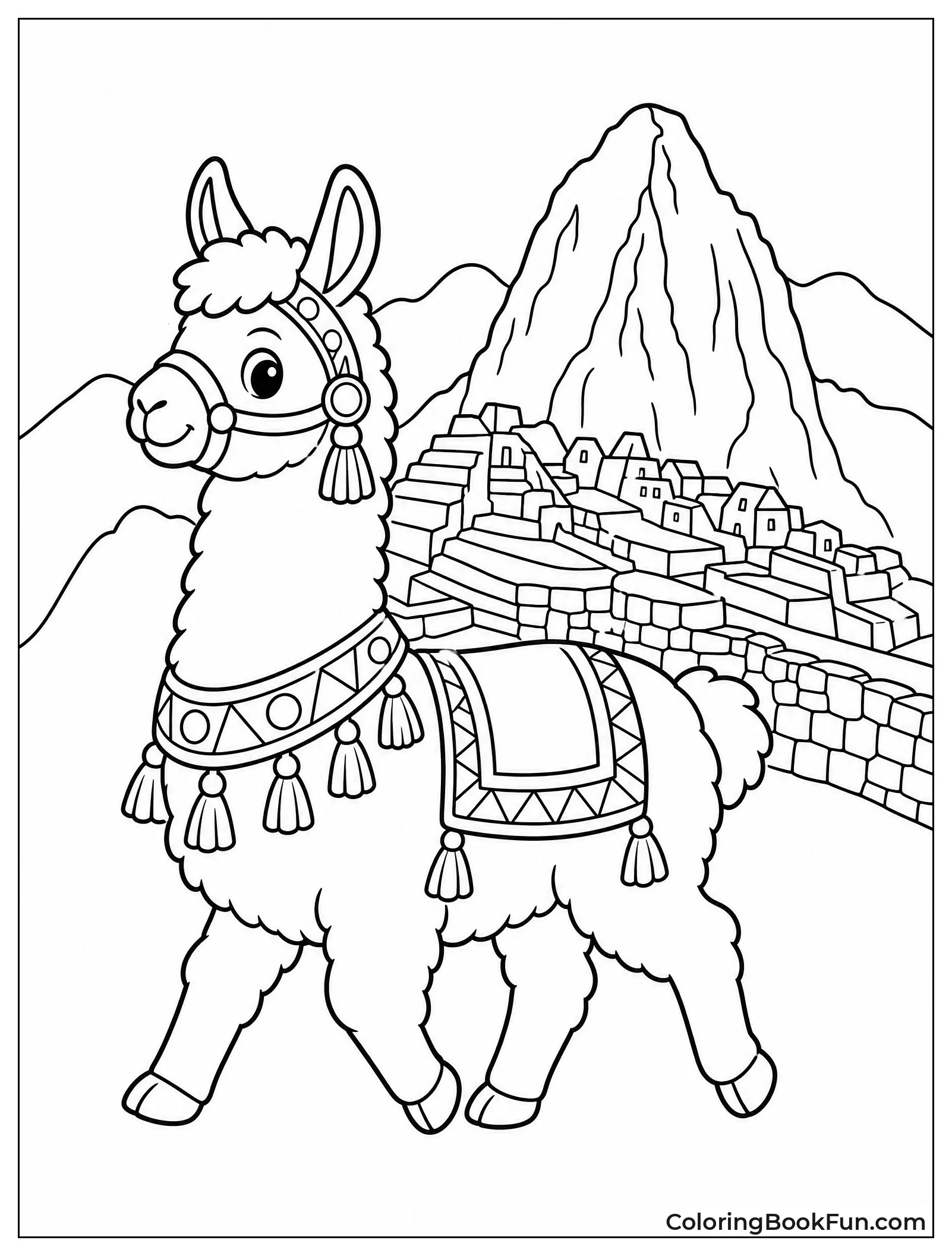 Llama Walking by Machu Picchu