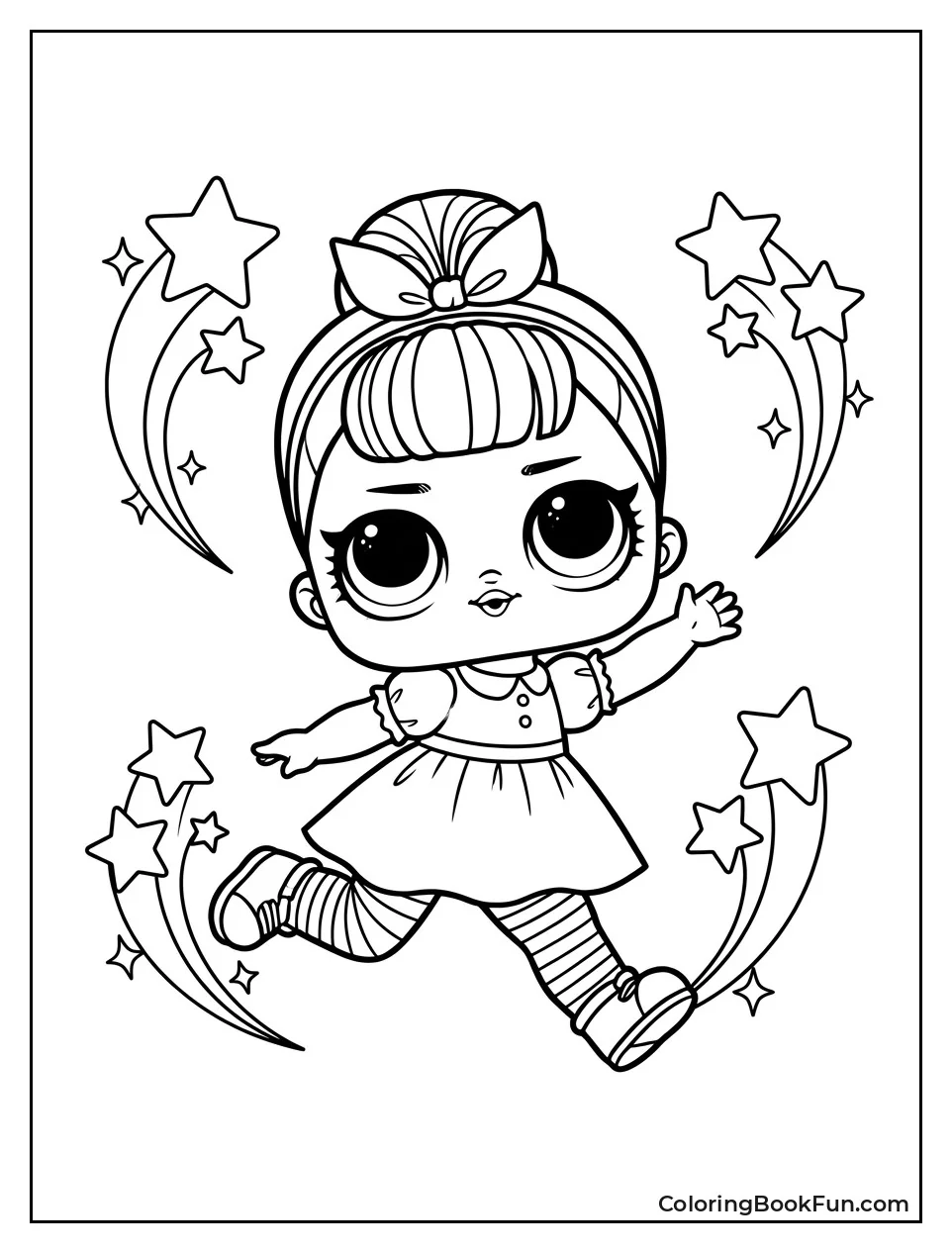Doll Jumping with Sparkles Flying