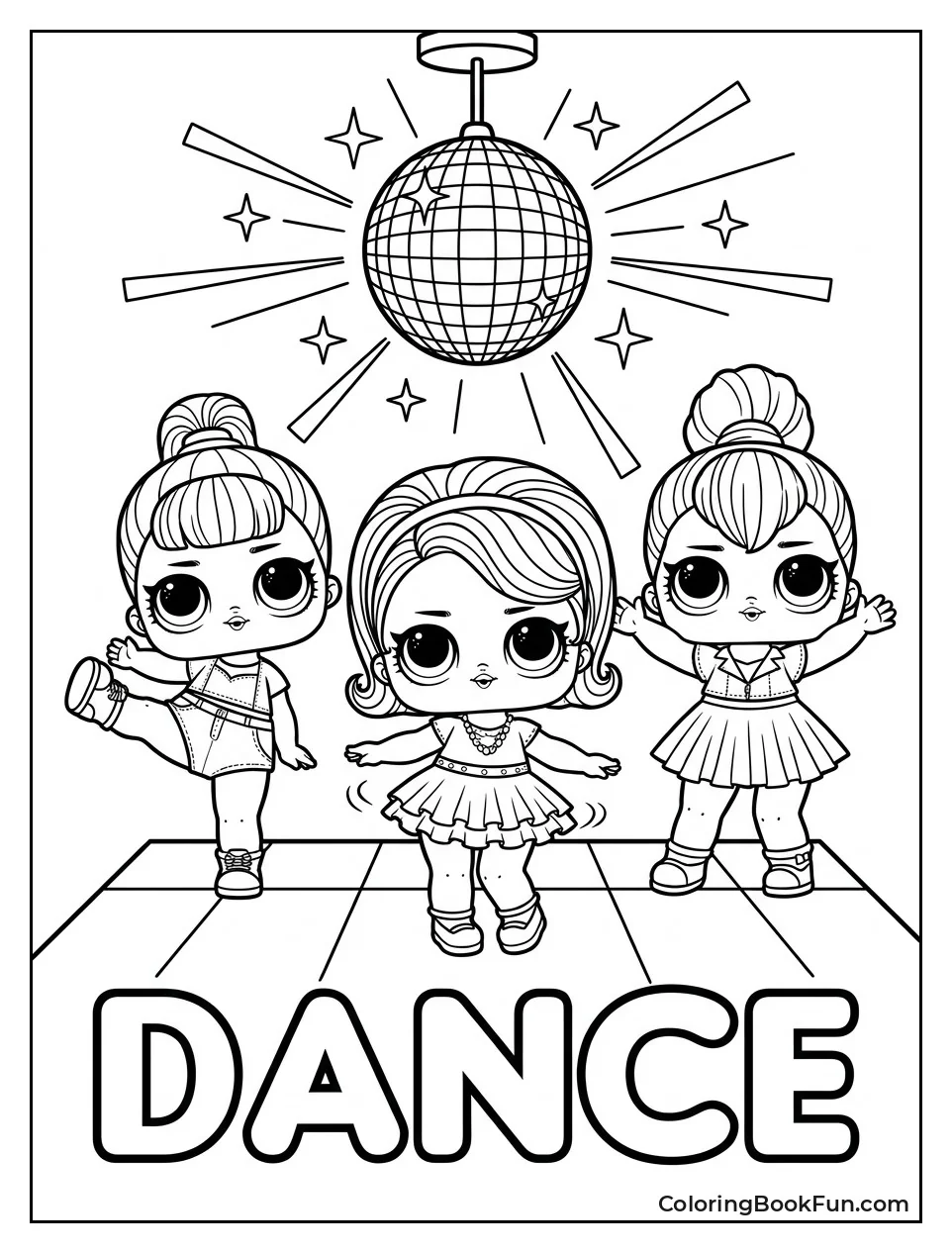 Dolls Dancing at Disco Party