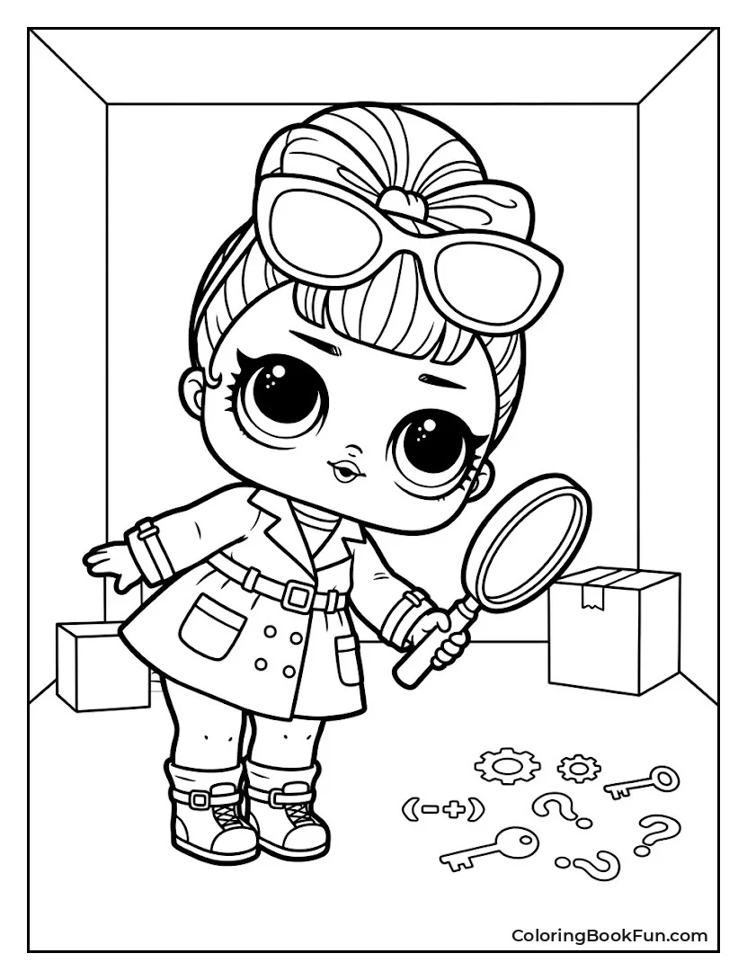 Doll Searching with Magnifying Glass