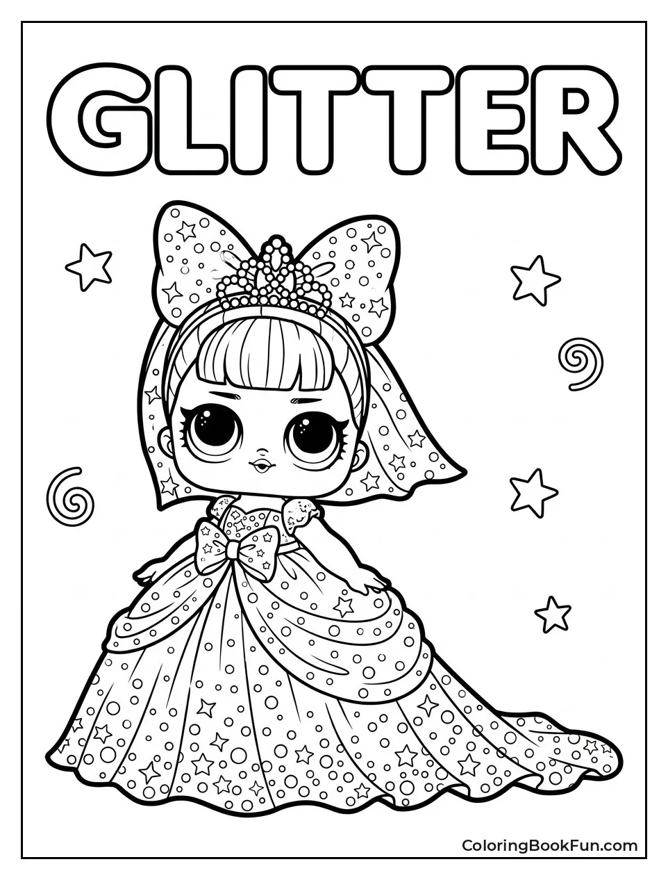 Glitter Queen in Sparkly Gown