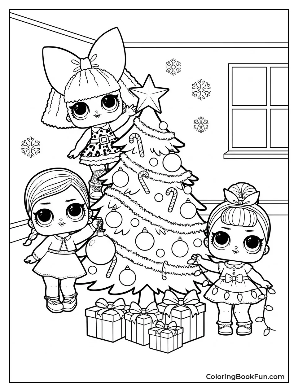 Dolls Decorating Christmas Tree