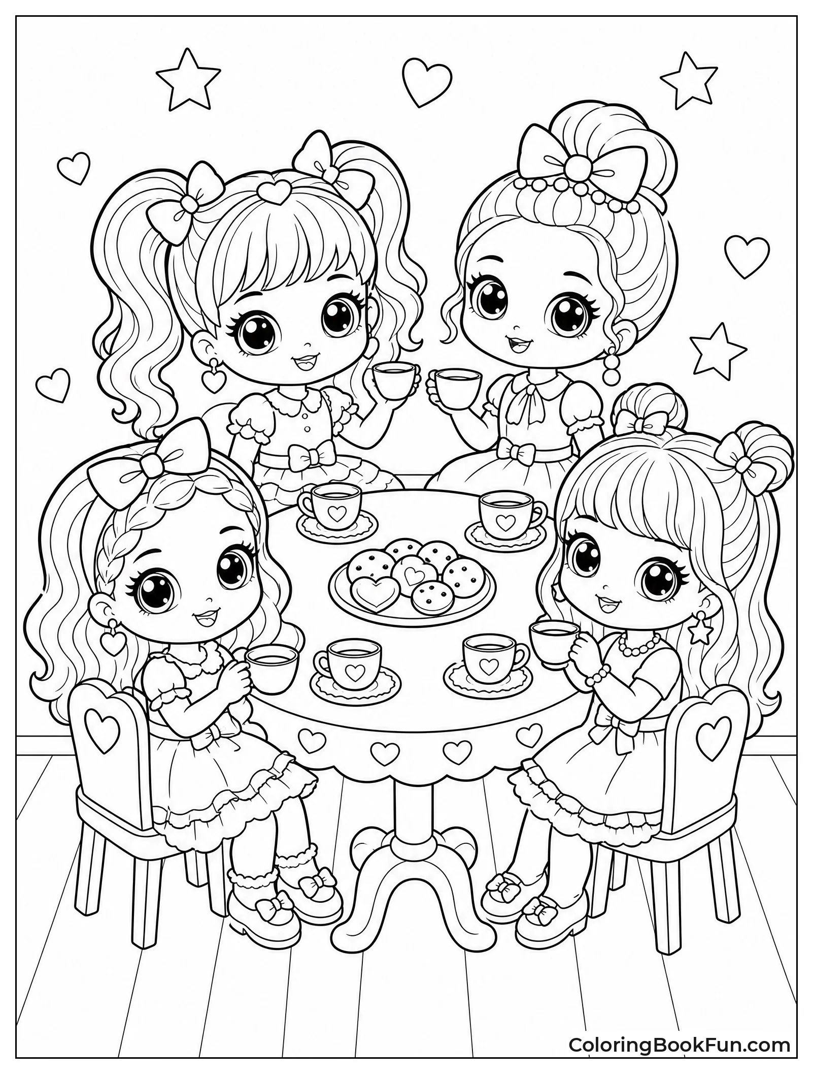 Lil Sisters Having Tea