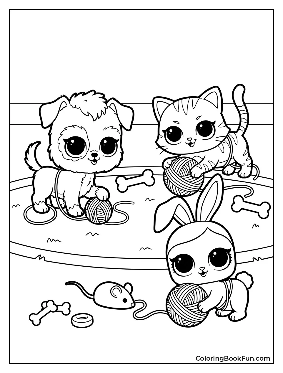 Pets Playing with Toys