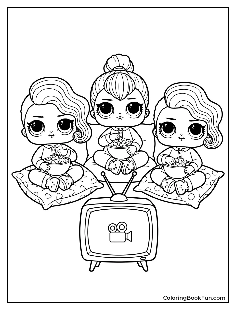 Dolls Watching Movie Together