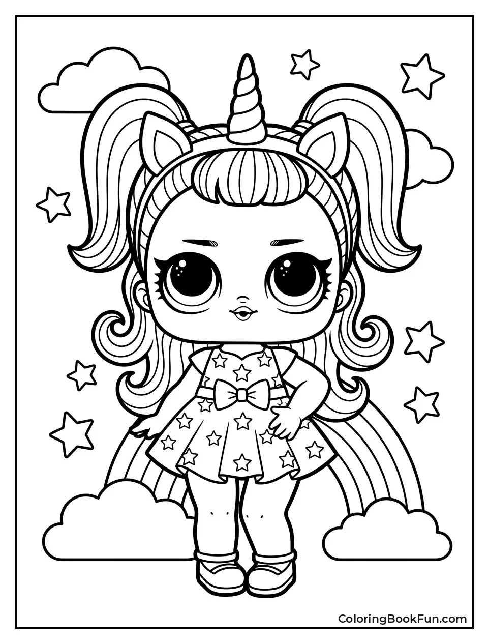 Unicorn Doll with Rainbow Mane