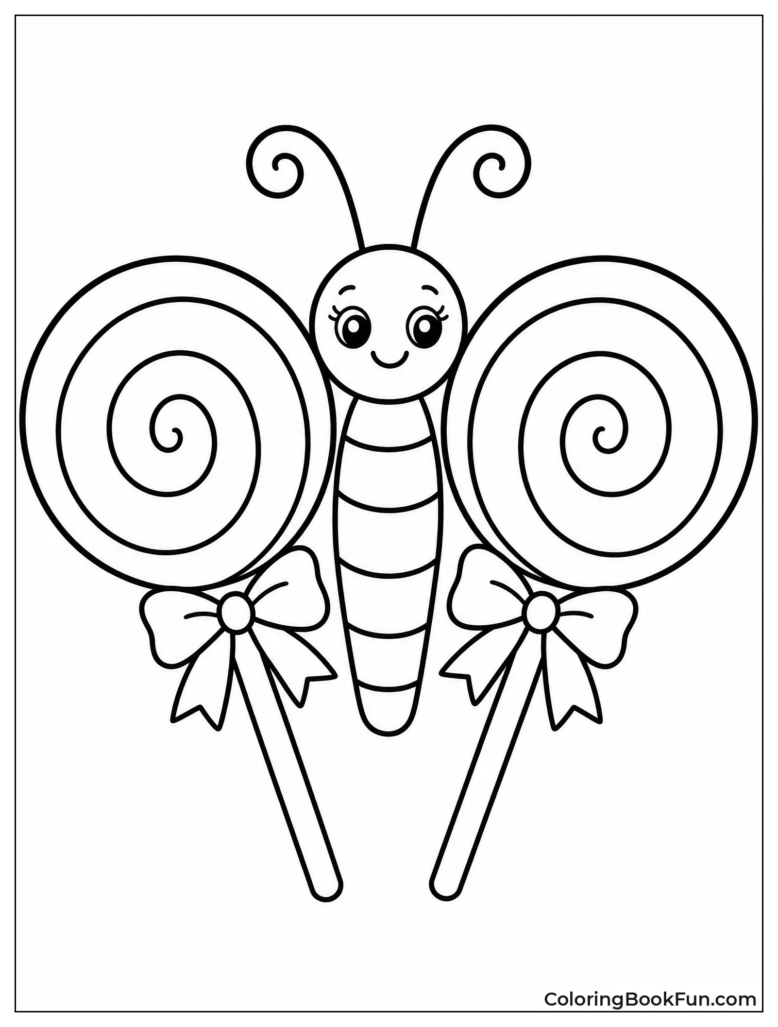 Two Lollipops Forming Butterfly Wings