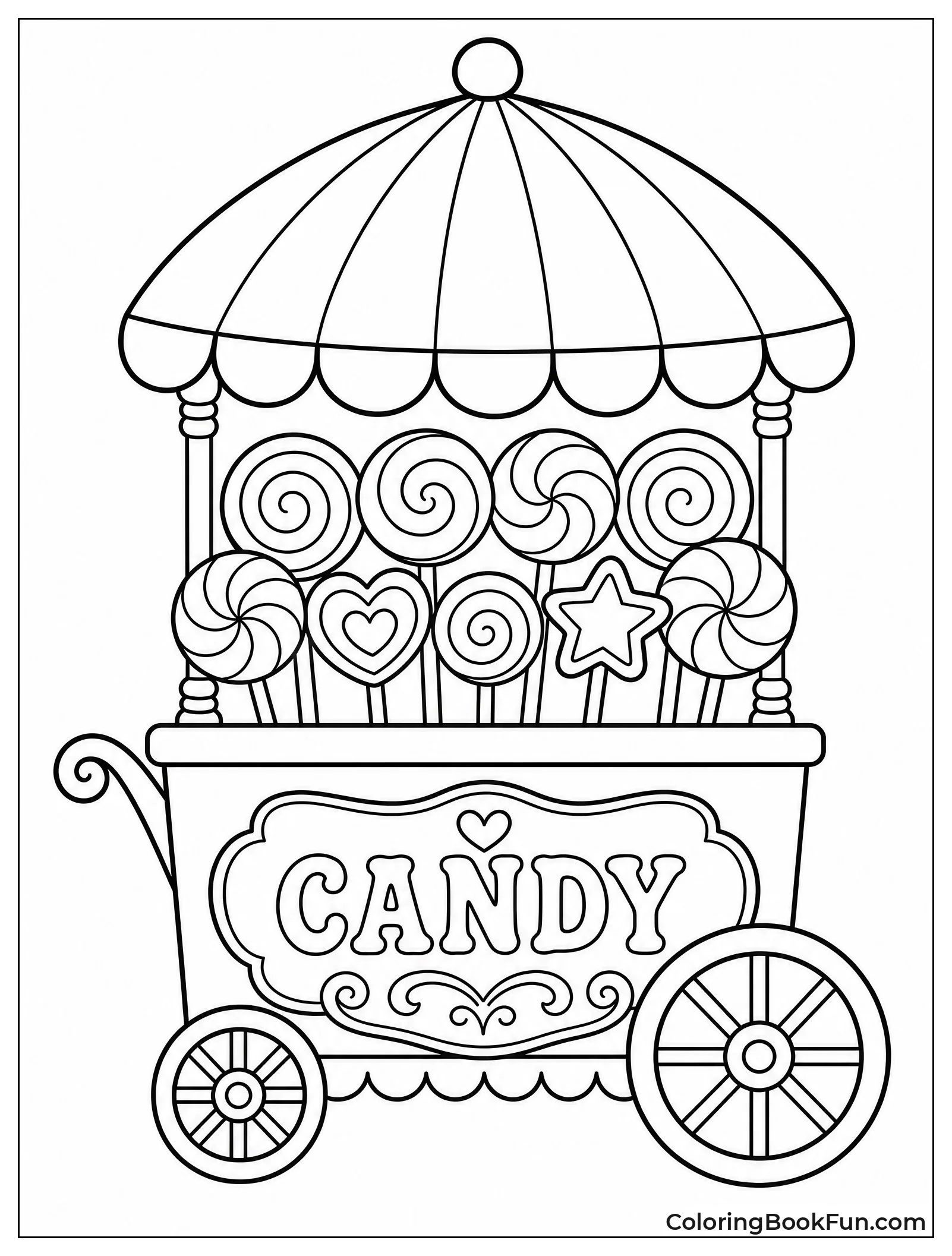 Candy Cart with Lollipops at Fair