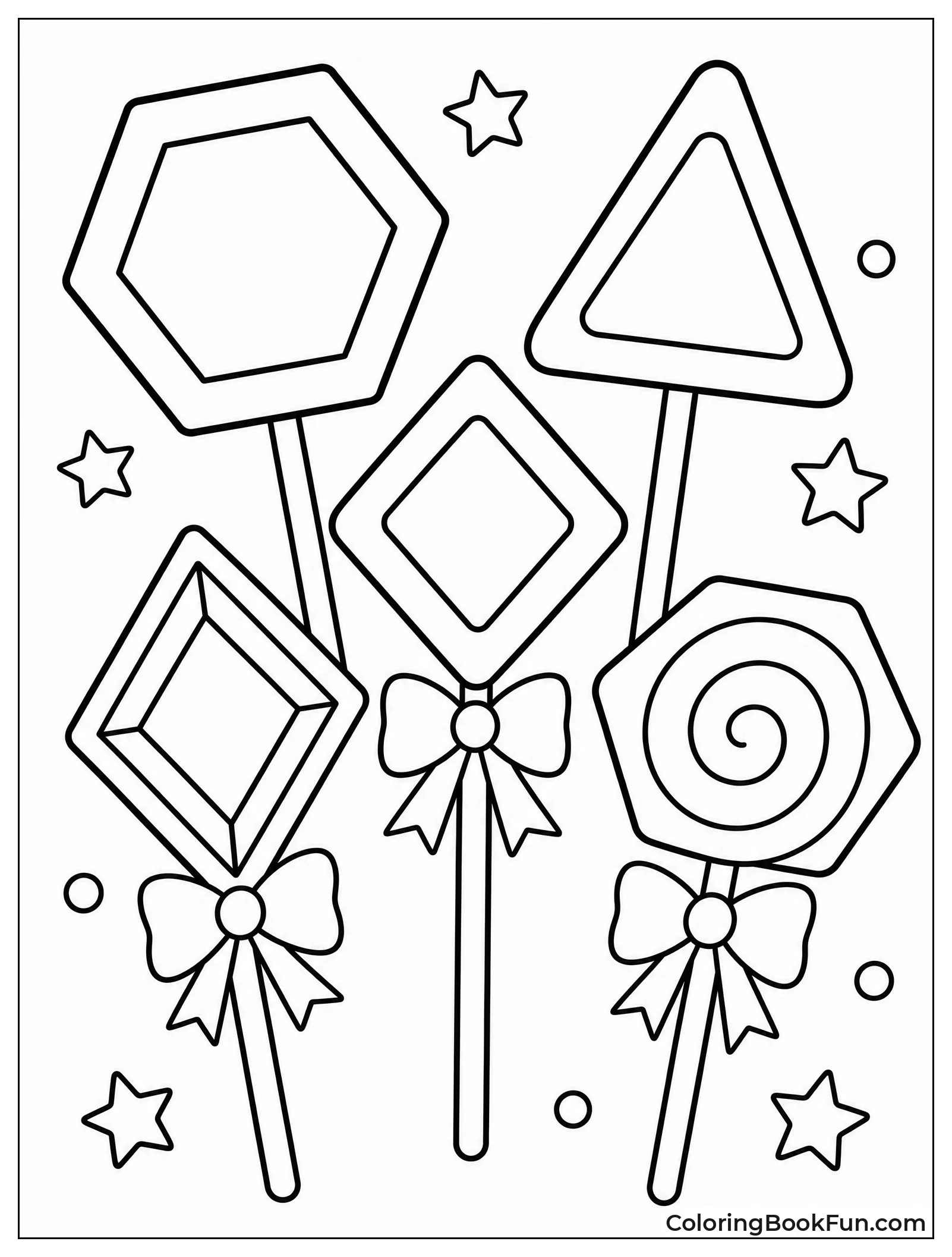 Lollipops in Geometric Shapes