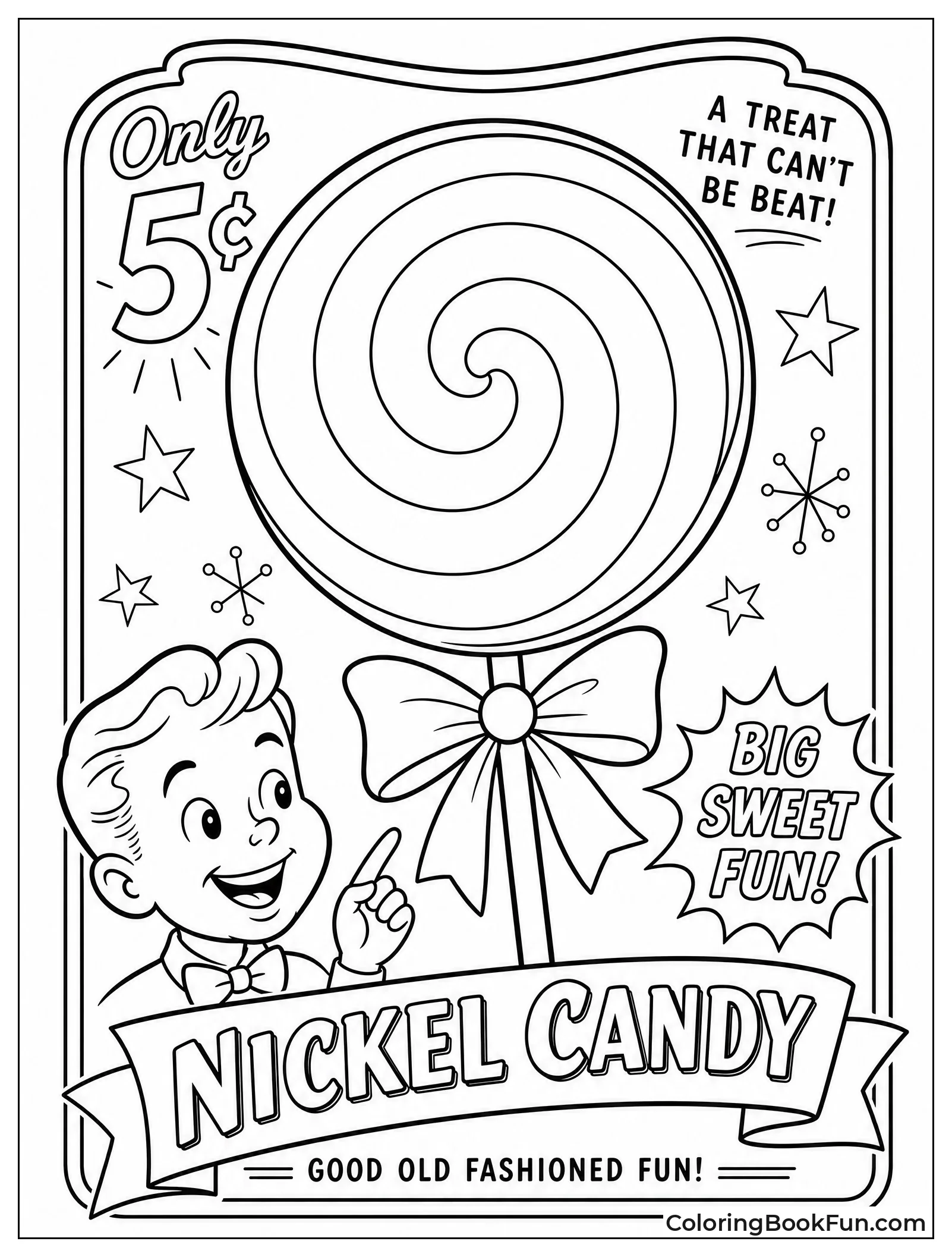 Retro Poster with a Big Lollipop