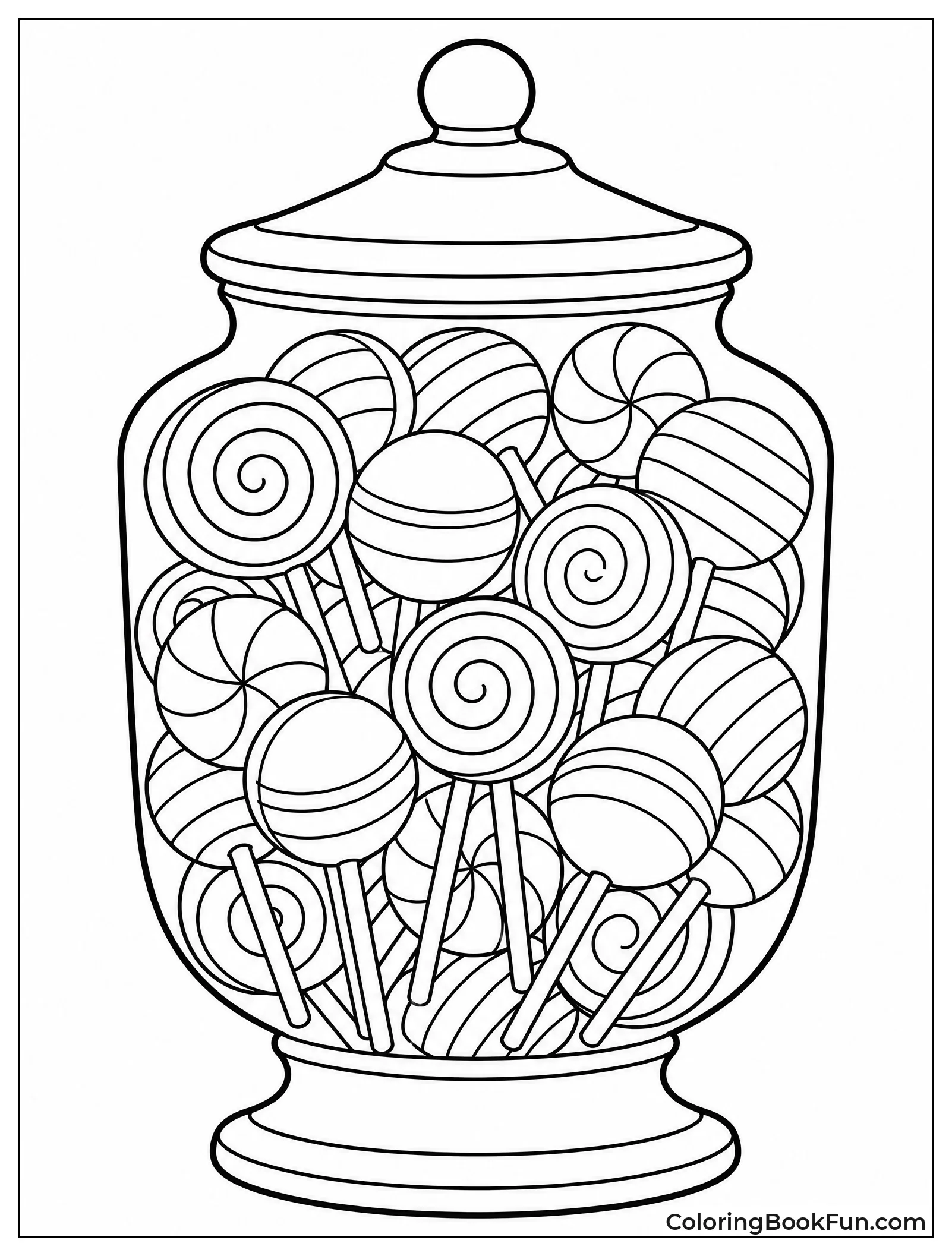 Colorful Lollipops in a Glass Jar