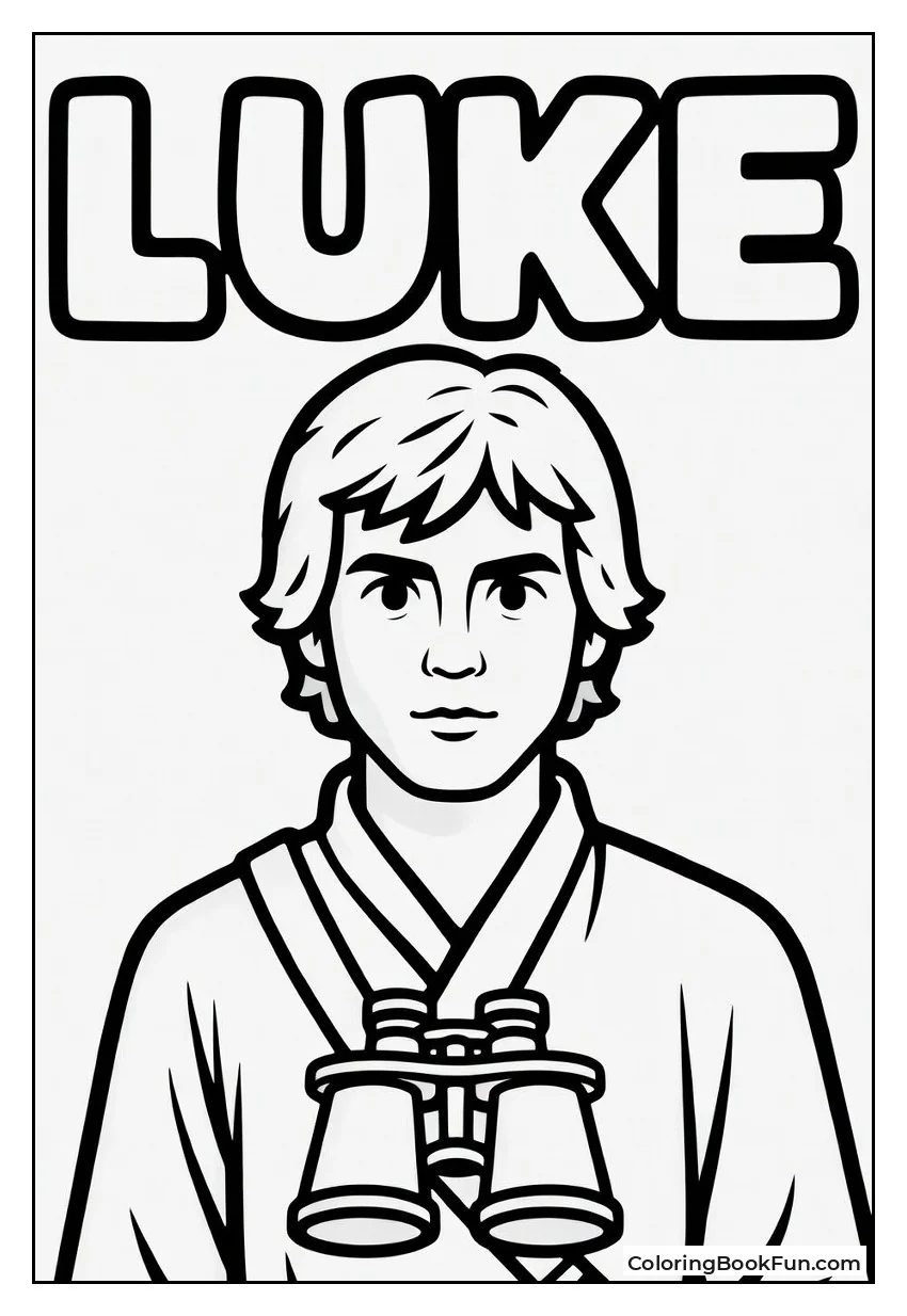Young Luke Holds Macrobinoculars on Farm