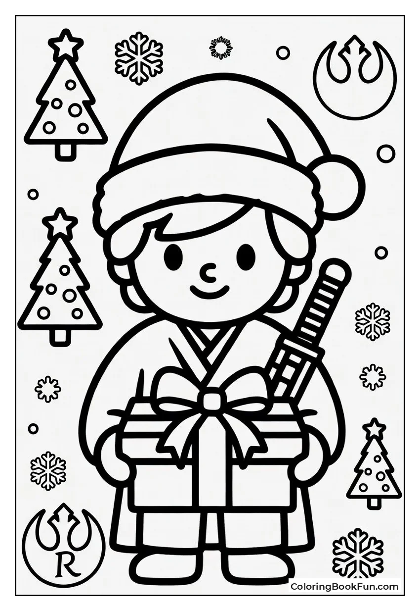 Luke Wears Santa Hat with Gifts