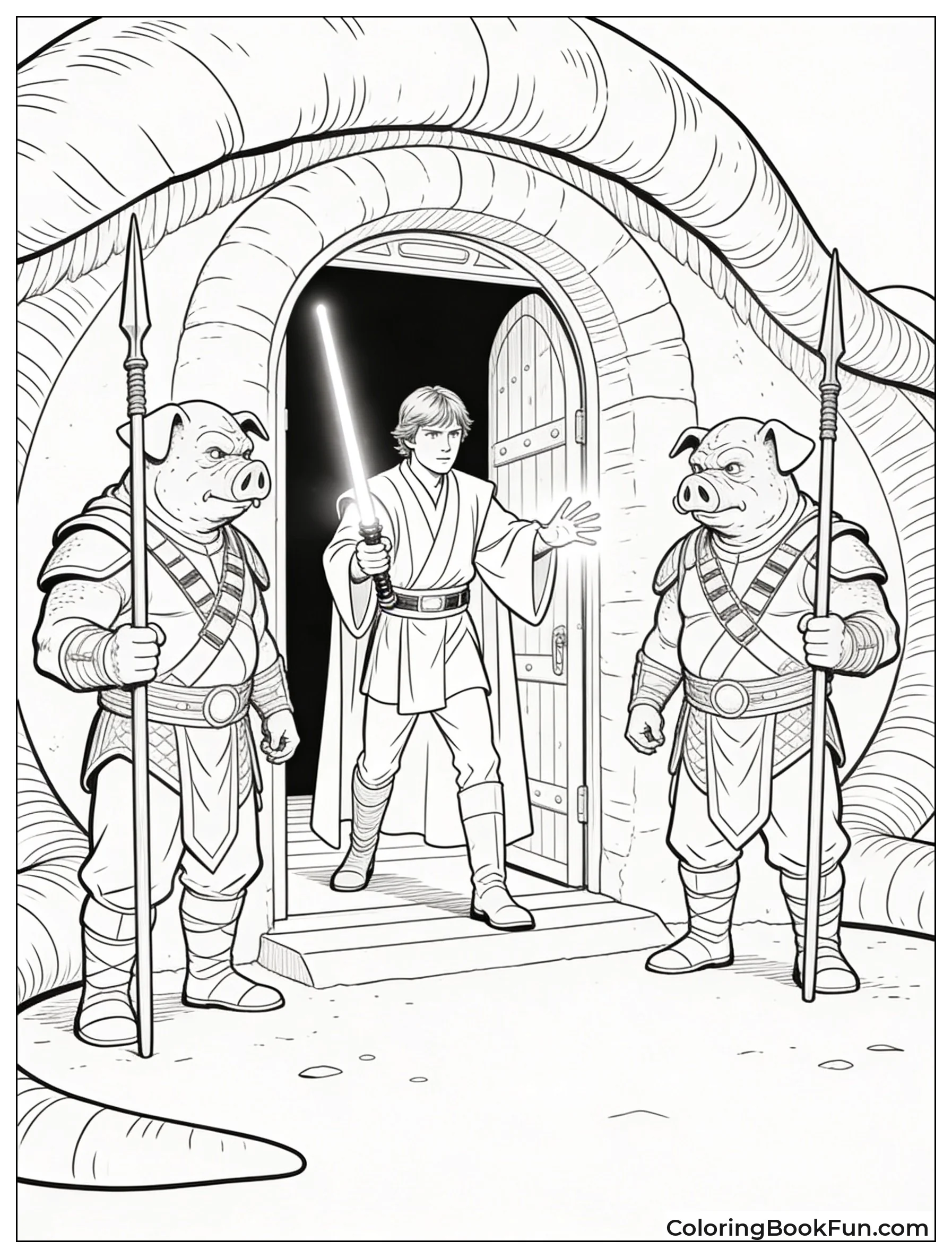 Luke Tricks Gamorrean Guards with Force