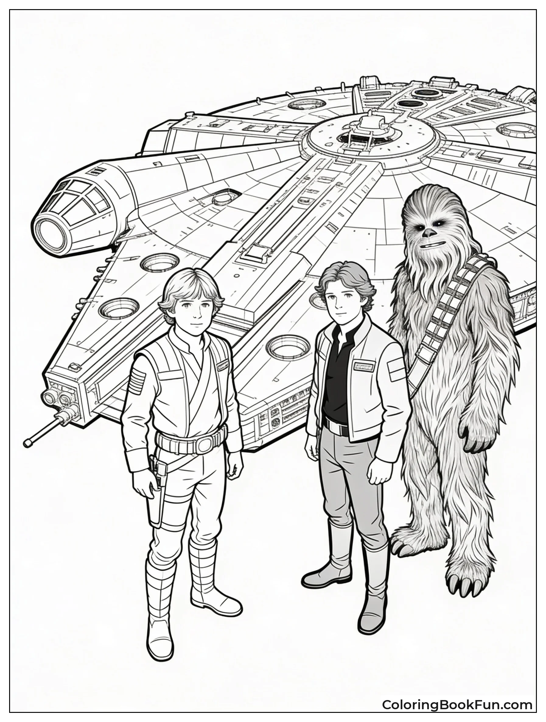 Luke Stands Near Millennium Falcon