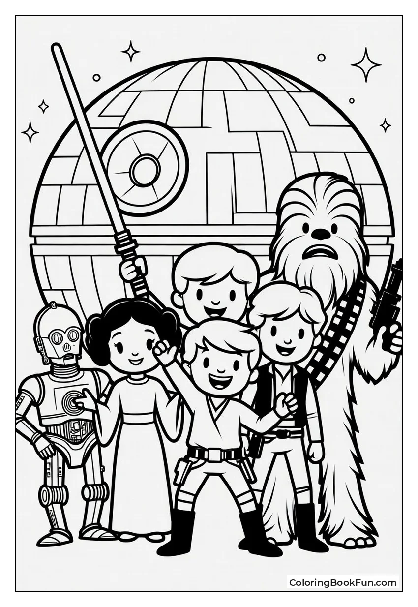 Luke Celebrates with Friends and Leia