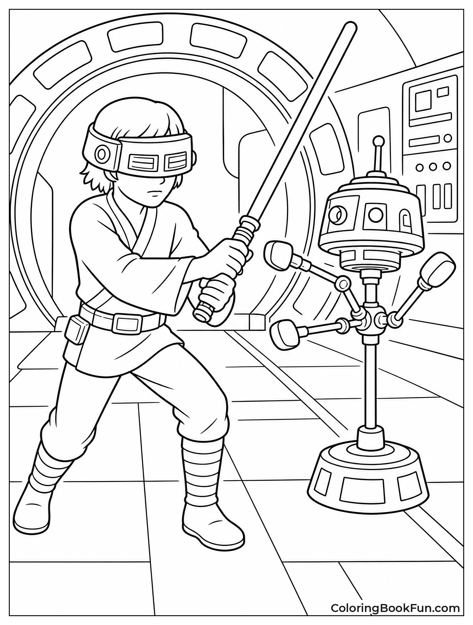 Luke Trains with Floating Droid