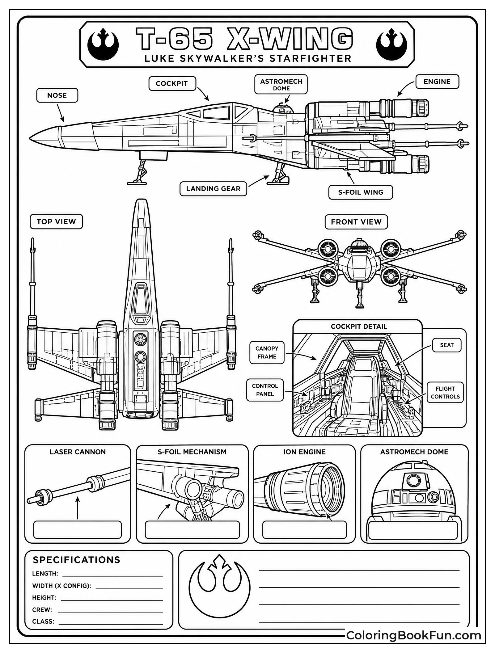 X-Wing Schematic Shows All Angles