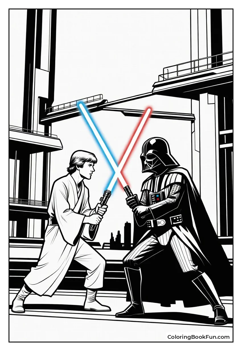 Luke Duels Darth Vader on Gantry