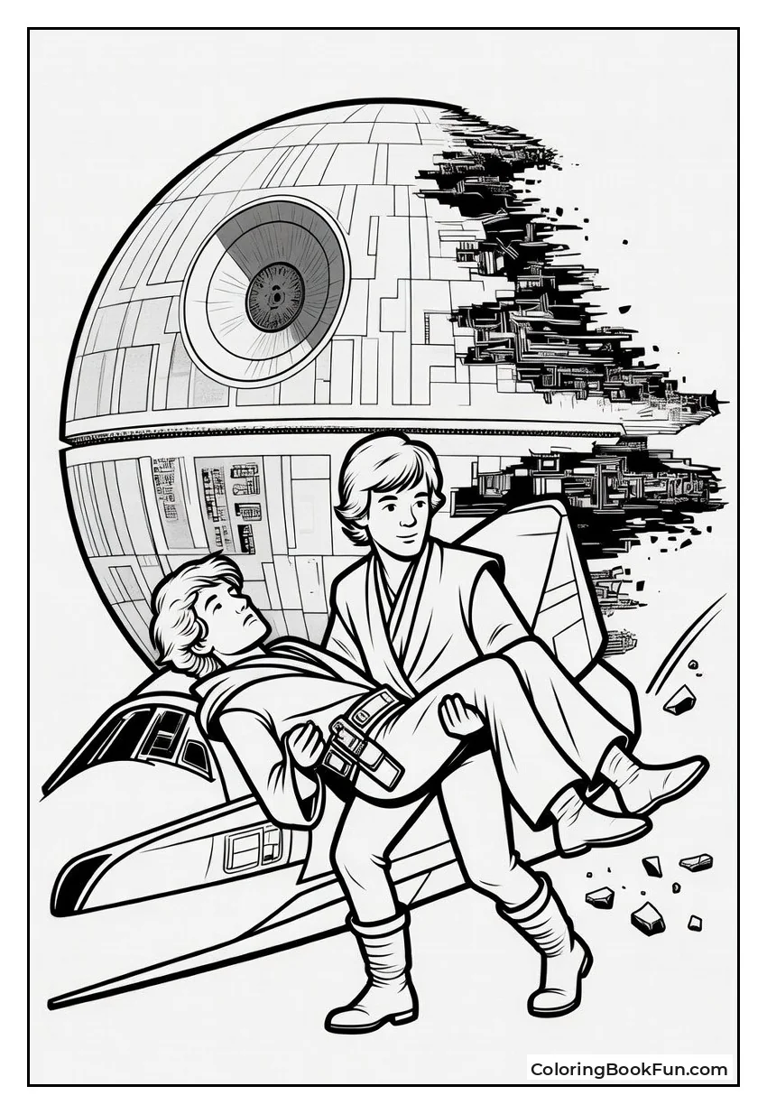 Luke Helps Anakin Escape Death Star