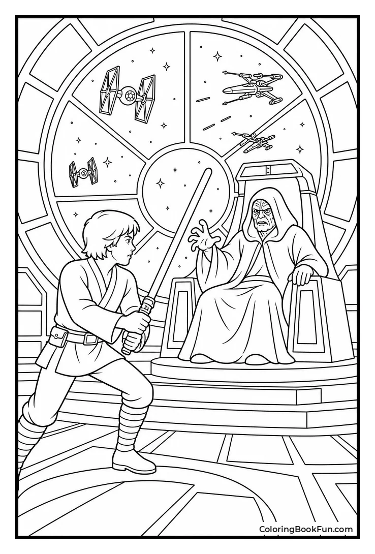 Luke Faces Emperor in Throne Room